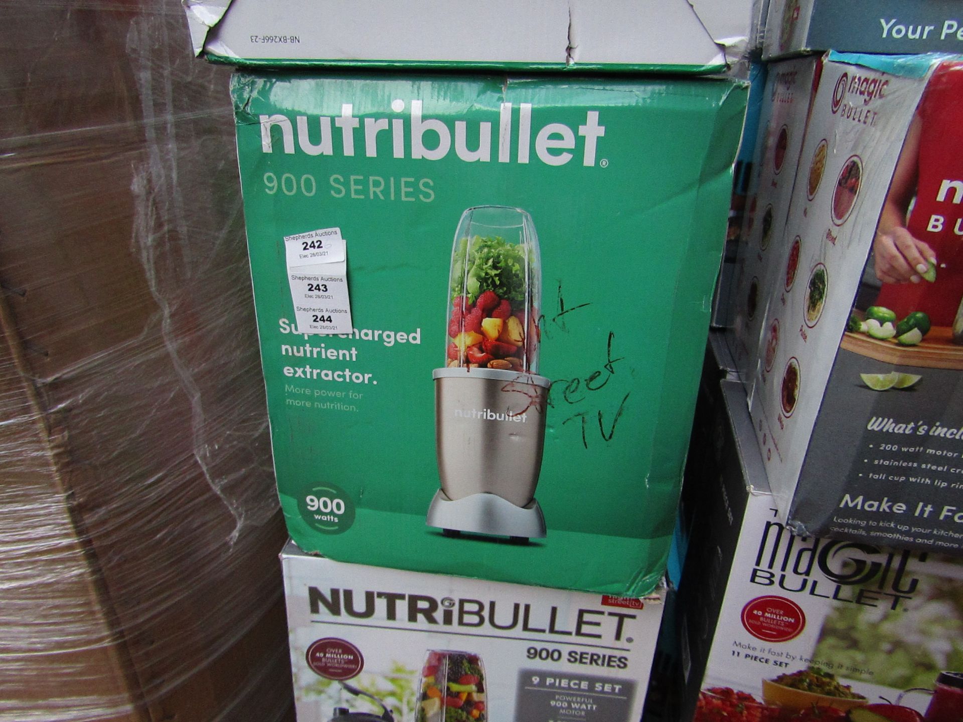 | 6X | NUTRI BULLET 900 SERIES | UNCHECKED AND BOXED | NO ONLINE RE-SALE | SKU C5060191467353 |