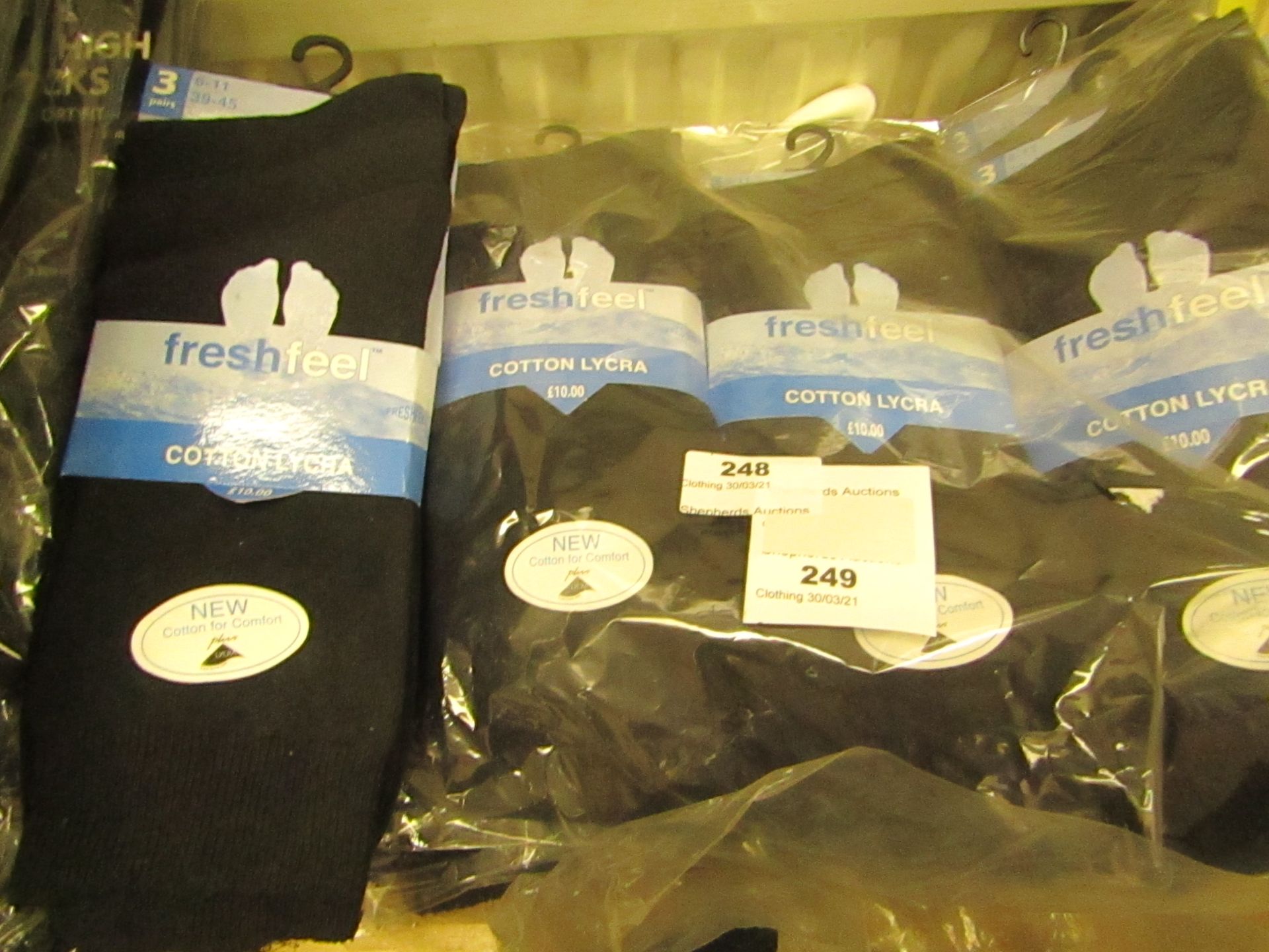 12 X Pairs of Mens Cotton Lycra Black Socks Size 6 to 11 New & Packaged