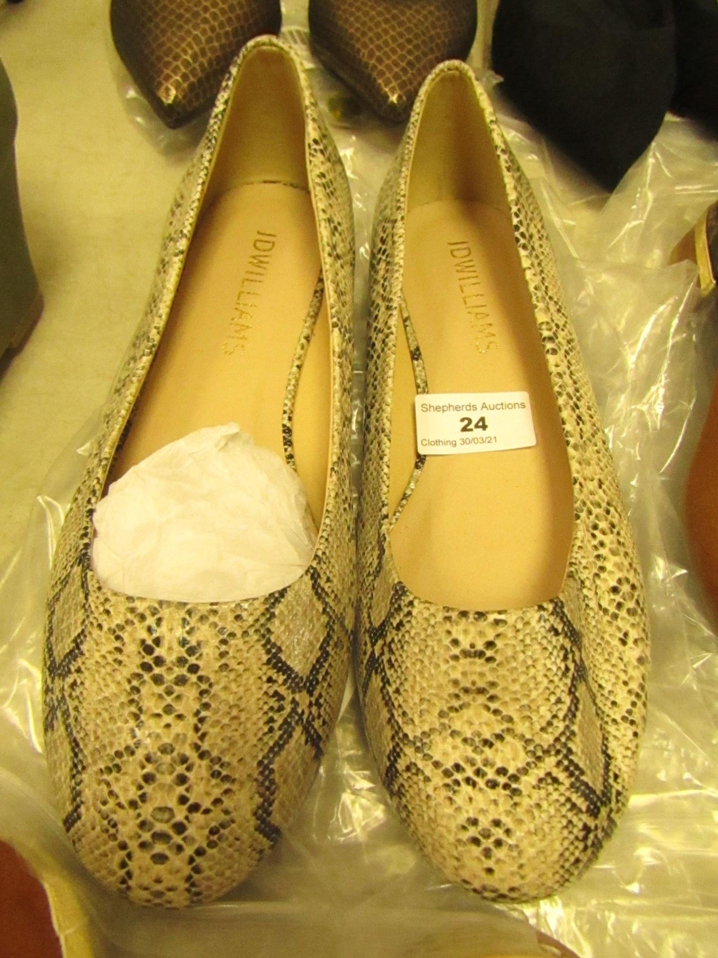 1 x JD Williams Snake Ballerina Shoes size 4 new see image for style