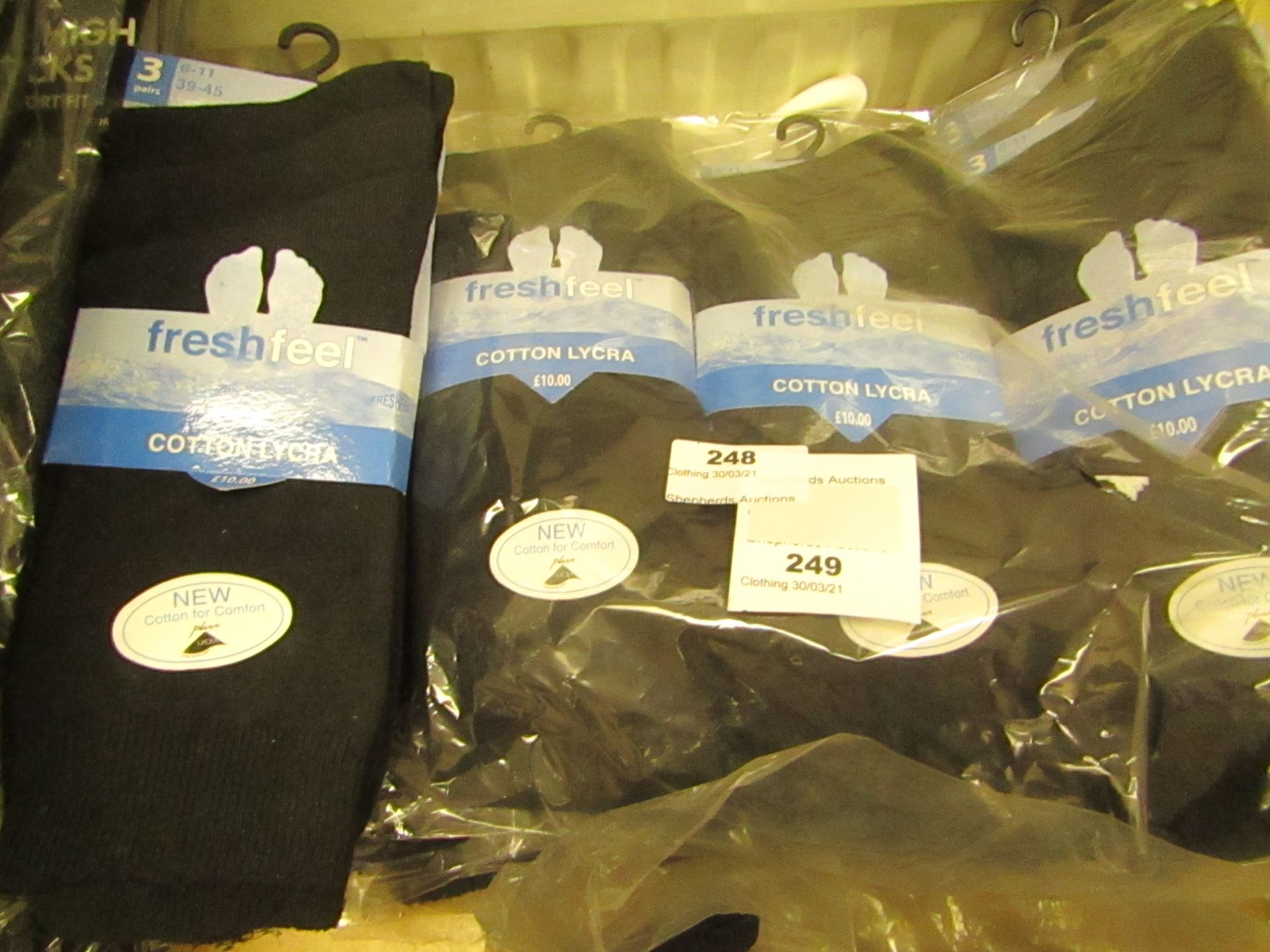 12 X Pairs of Mens Cotton Lycra Black Socks Size 6 to 11 New & Packaged