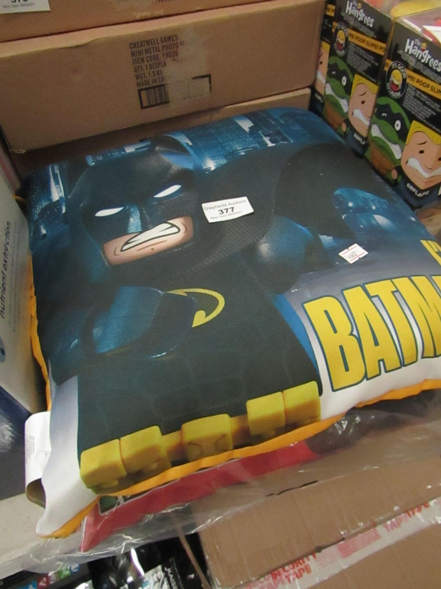 1x Lego Batman - Cushion 40x40cm - Unpackaged, Good Condition. 1x Teenage Mutant Ninja Turtles -