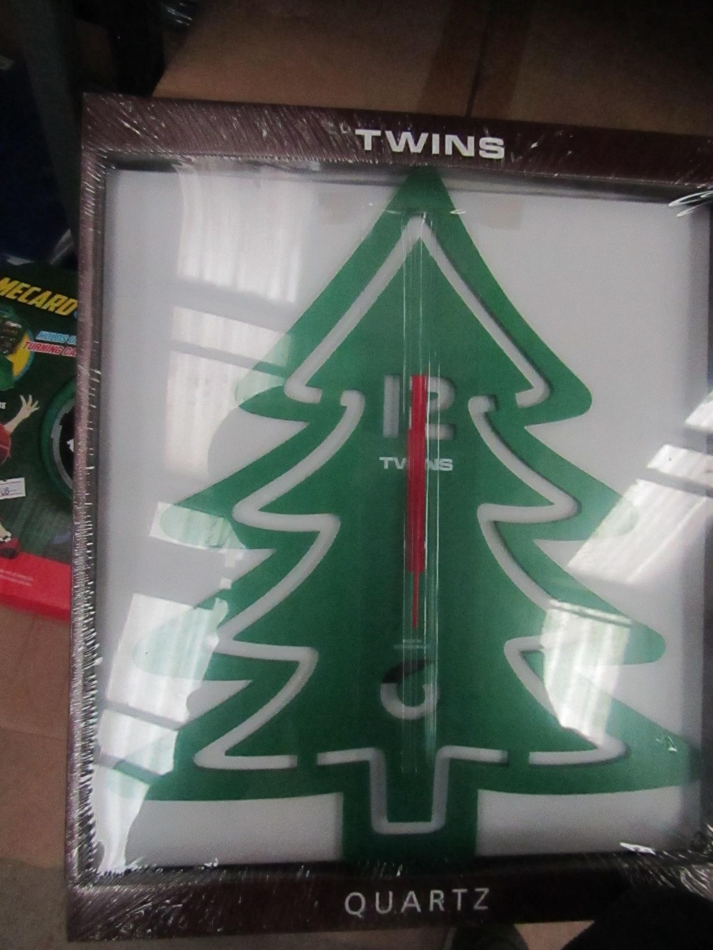 10x Twins - Quartz Green Tree Clocks - Unused, Packaged & Boxed.