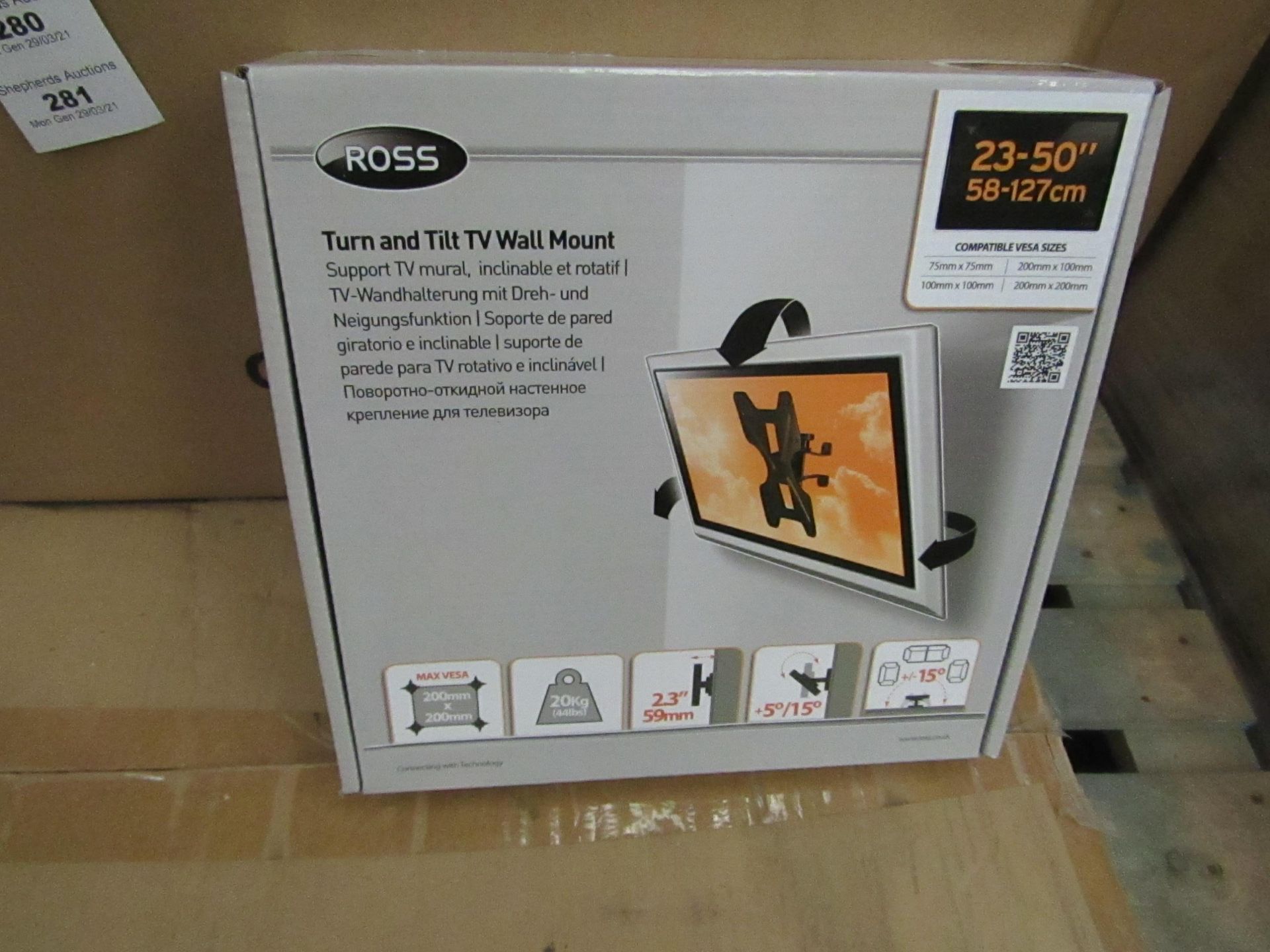 2x Ross - Turn & Tilt Tv Wall Mount 23 -50" - New & Boxed.