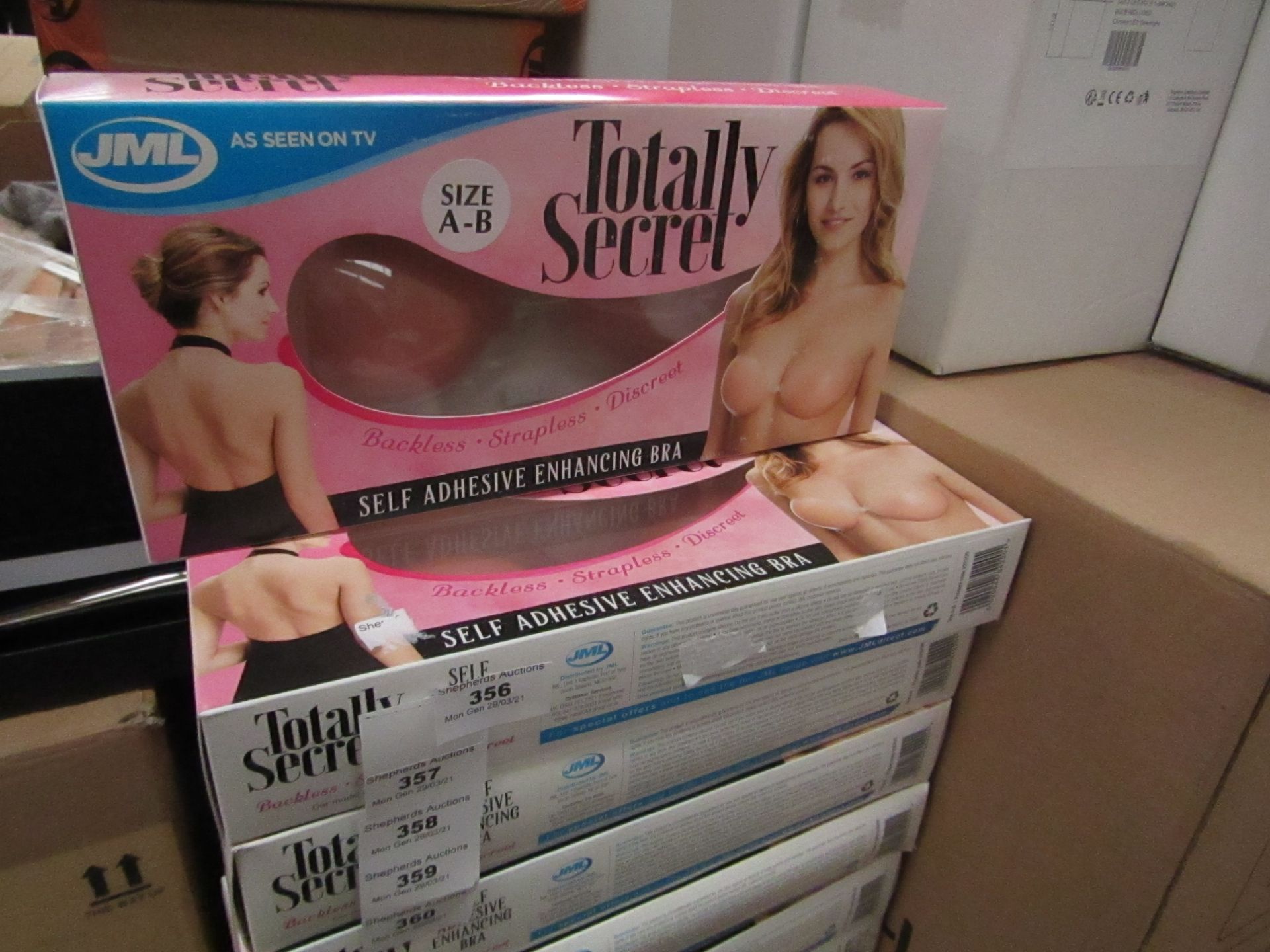 12x JML - Totally Secret Self Adhesive Enhancing Bra - Unused & Boxed.