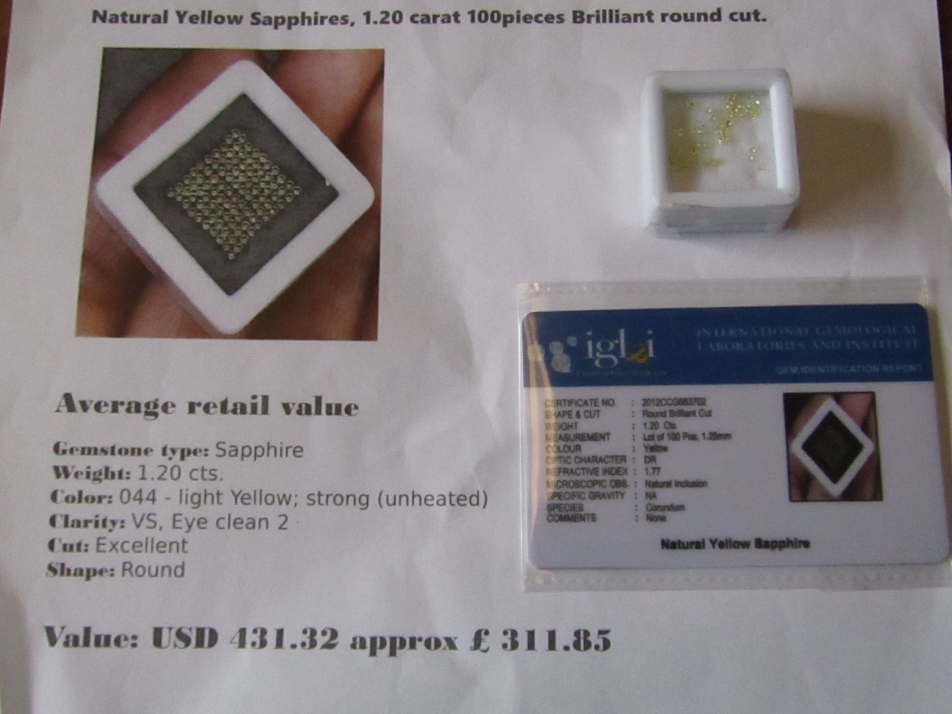 IGL&I Certified - Natural Sapphires - 1.20 carats - 100 pieces - Average retail value £311.85 IGL&