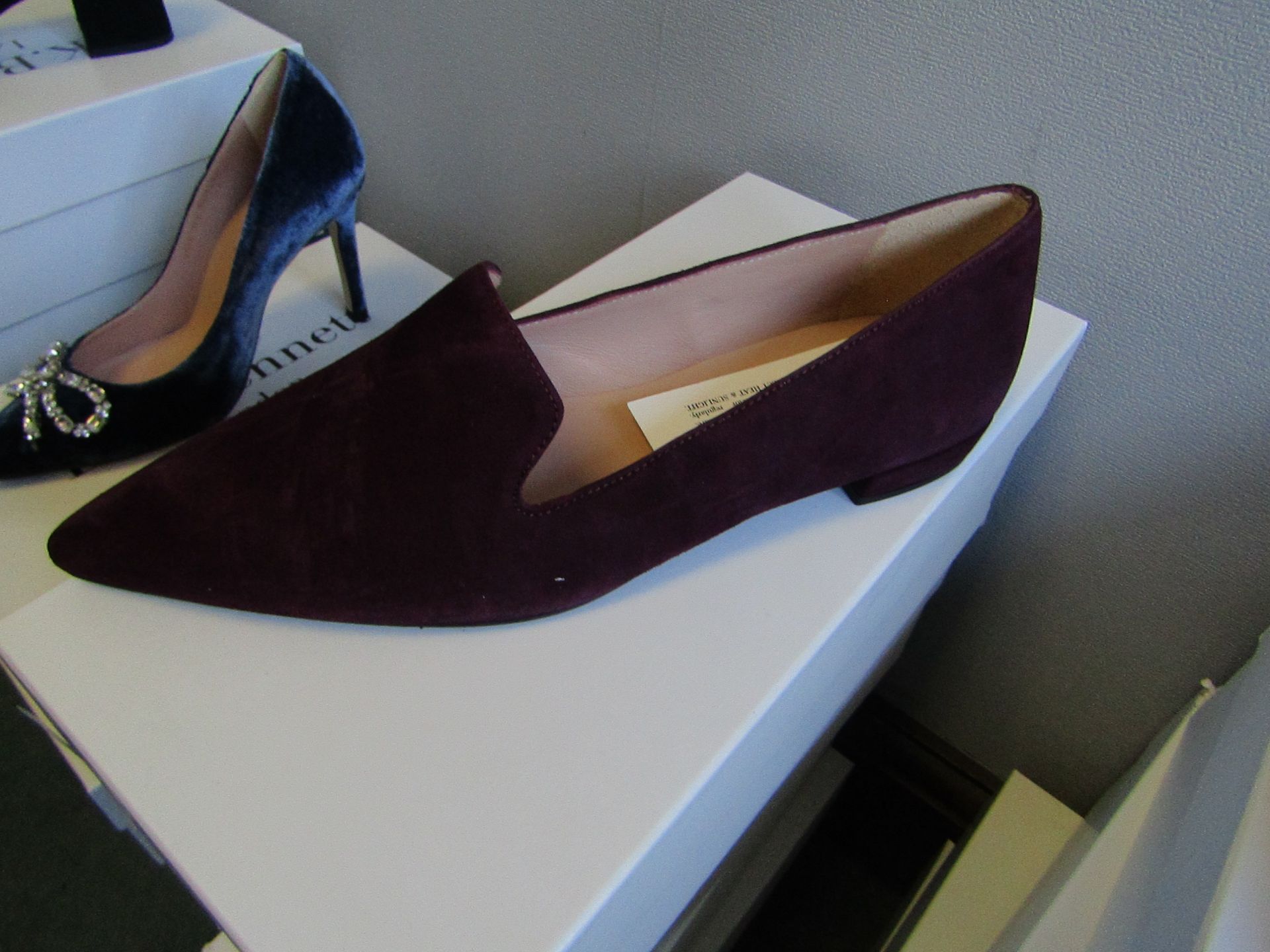 L.K.Bennett Arie Burgundy Suede shoes, size EU38, unused and boxed. RRP £150