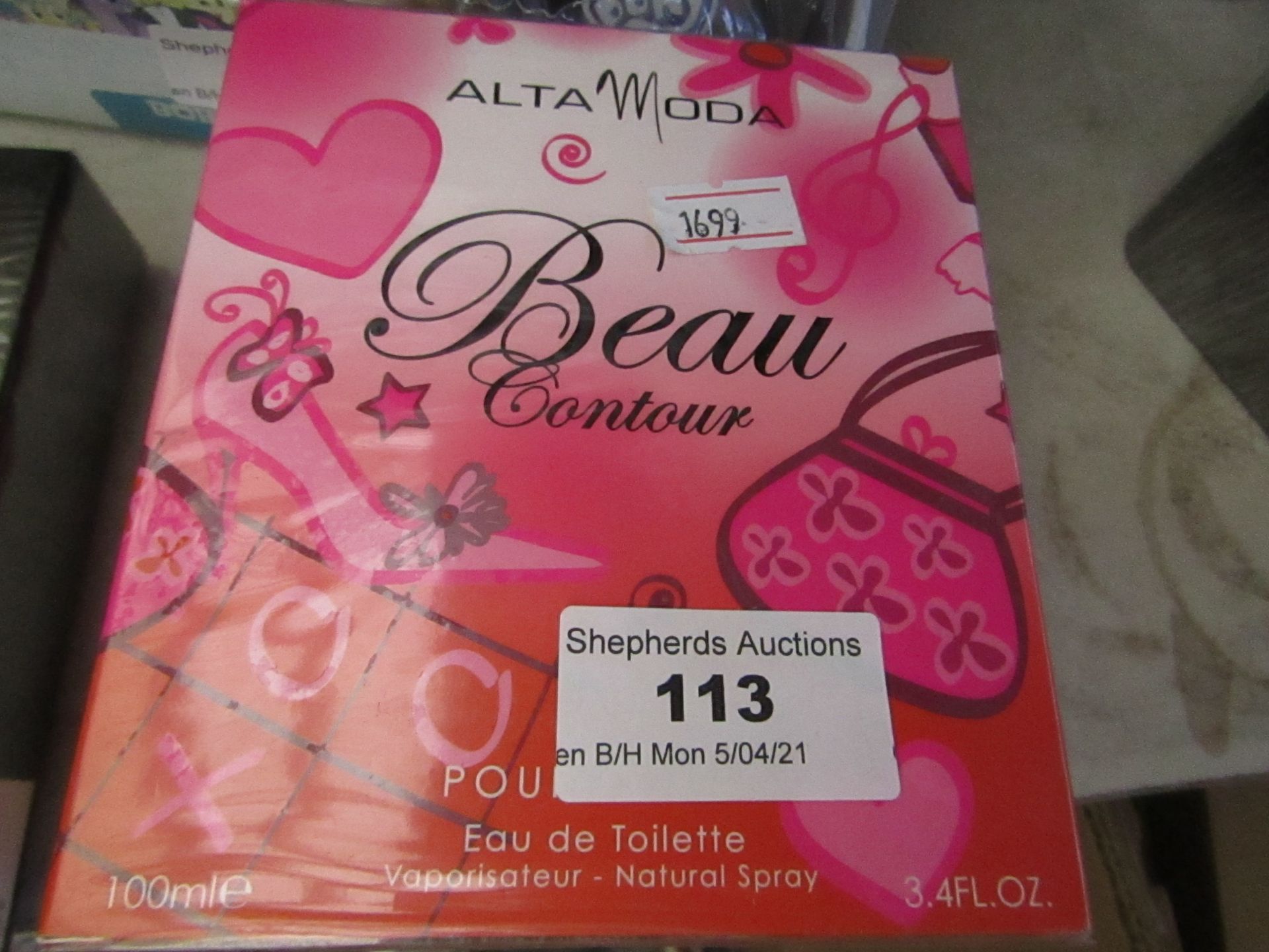 ml Bottle of Alta Moda Beau Contour Perfume, still sealed