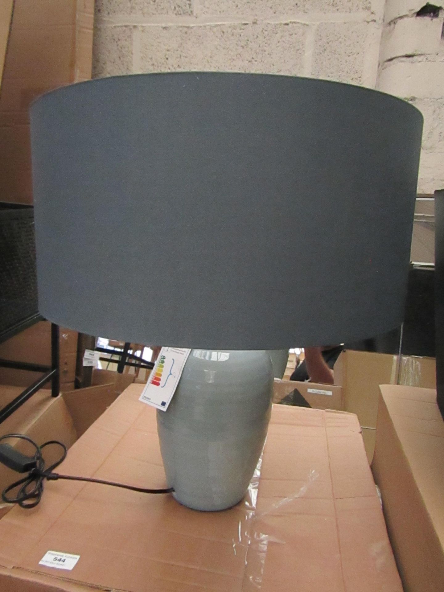 | 1X | COX & COX GREY & COPPER LAMP SHADE WITH LAMP | LOOKS UNUSED (NO GURANTEE) & BOXED | RRP £