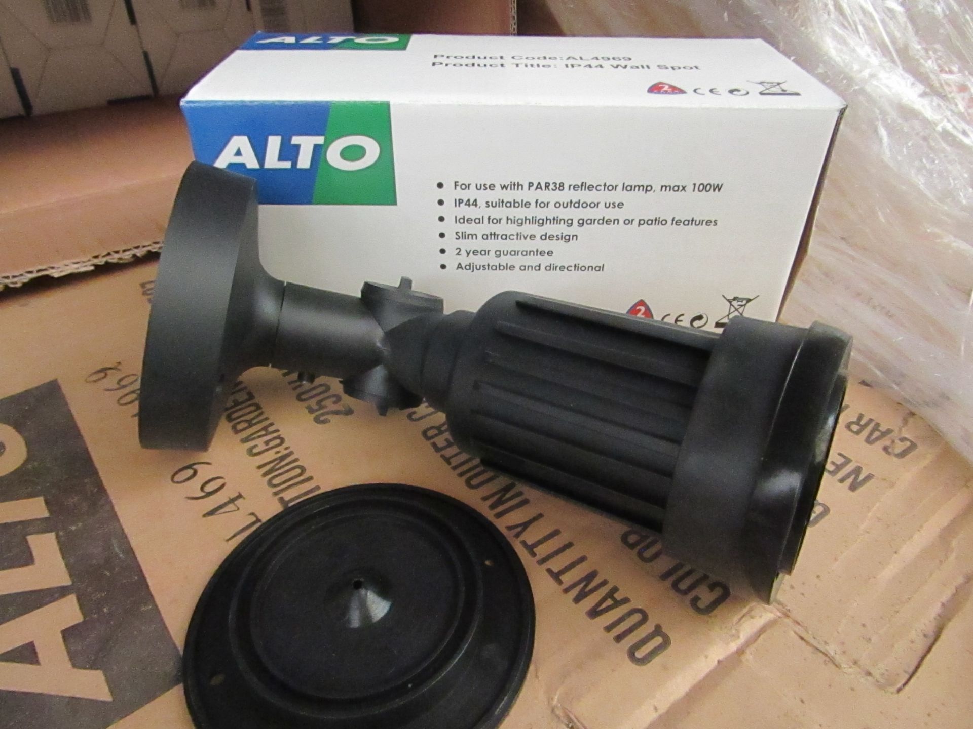 6 x Alto - Outdoor IP44 Wall mounted Spot Light Suitable for Highlighting  Garden, Patio, etc