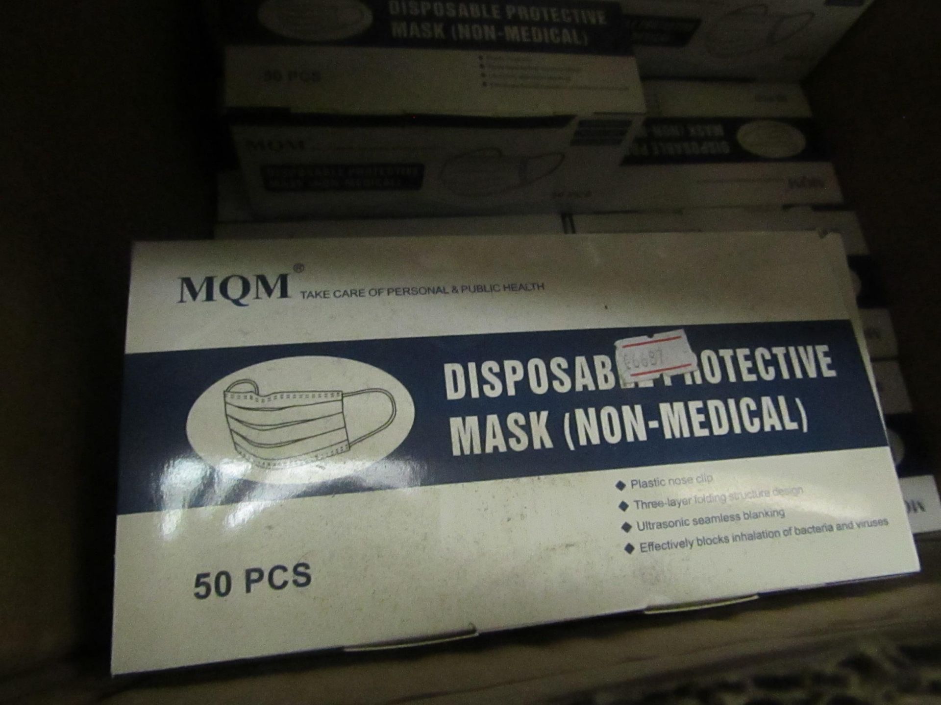 50 x MQM 3 Ply Non-medical Disposable Masks new &  packaged