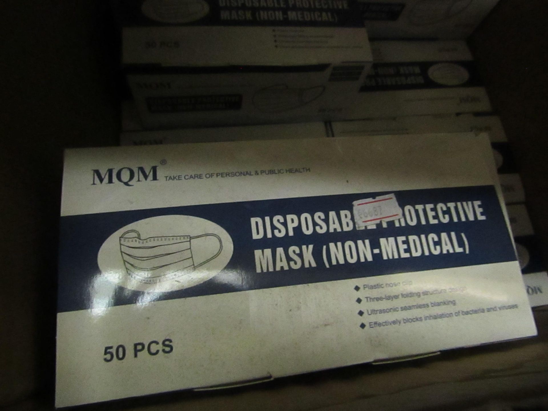 50 x MQM 3 Ply Non-medical Disposable Masks new &  packaged