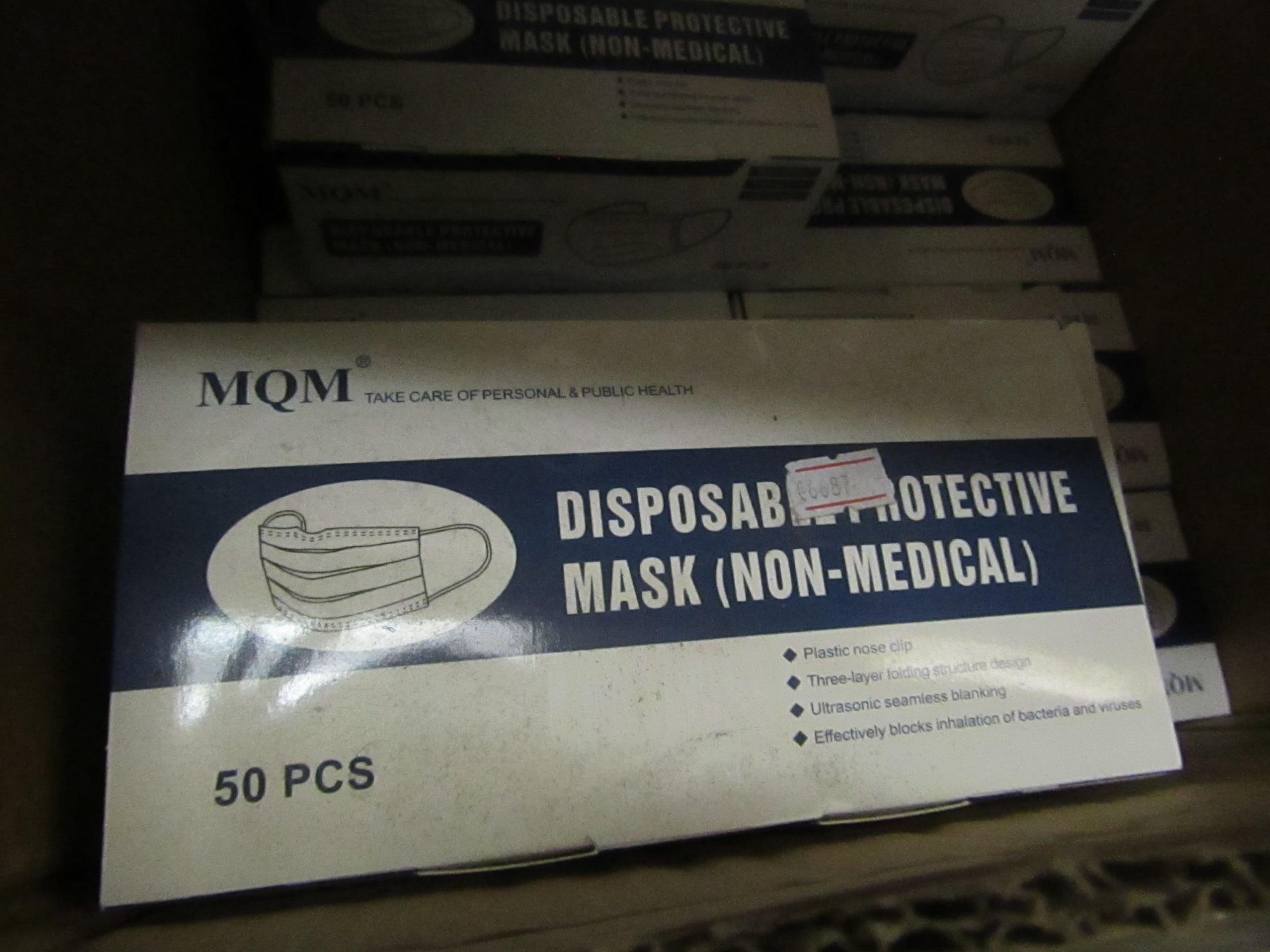 50 x MQM 3 Ply Non-medical Disposable Masks new &  packaged