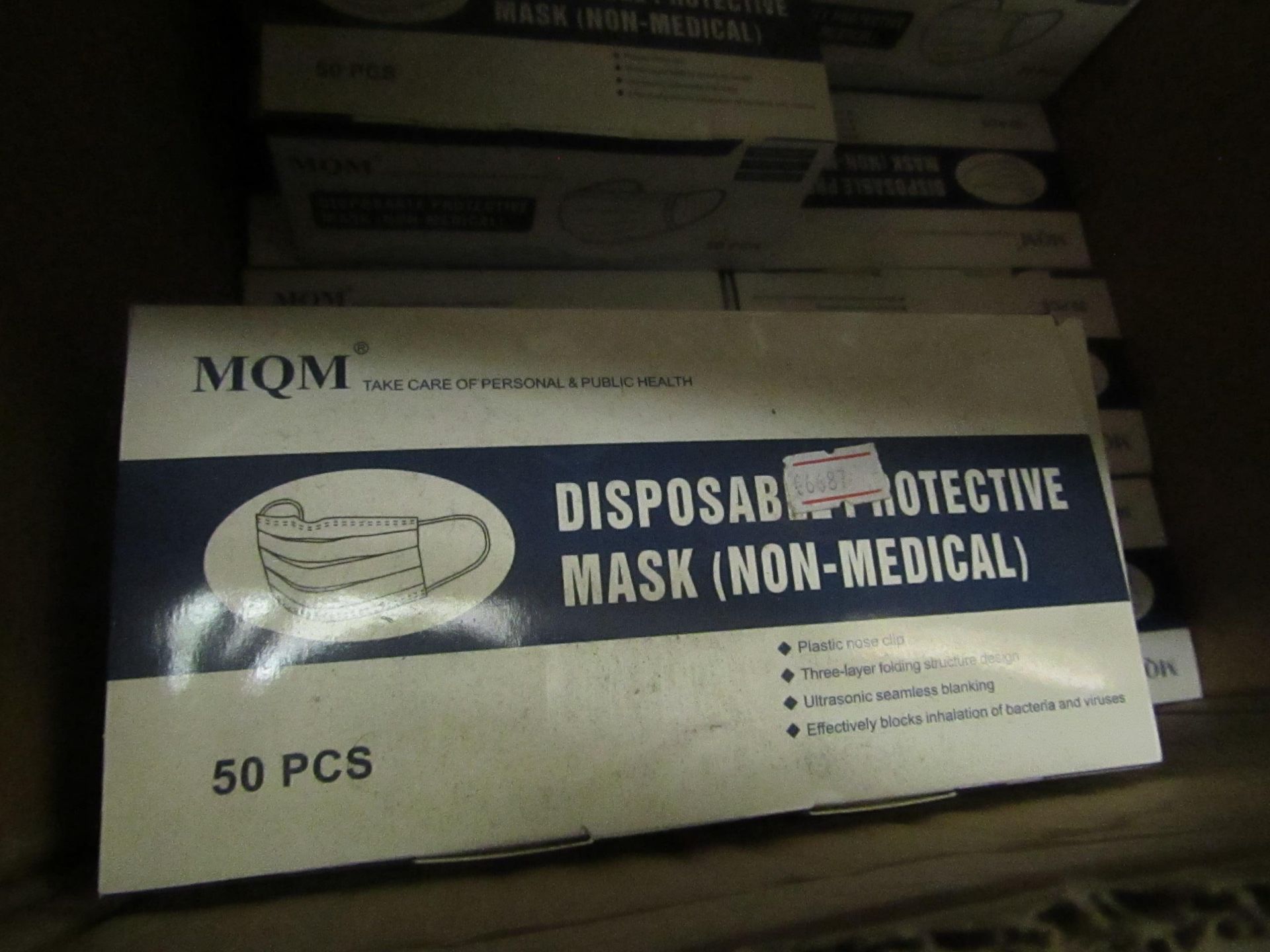 50 x MQM 3 Ply Non-medical Disposable Masks new &  packaged