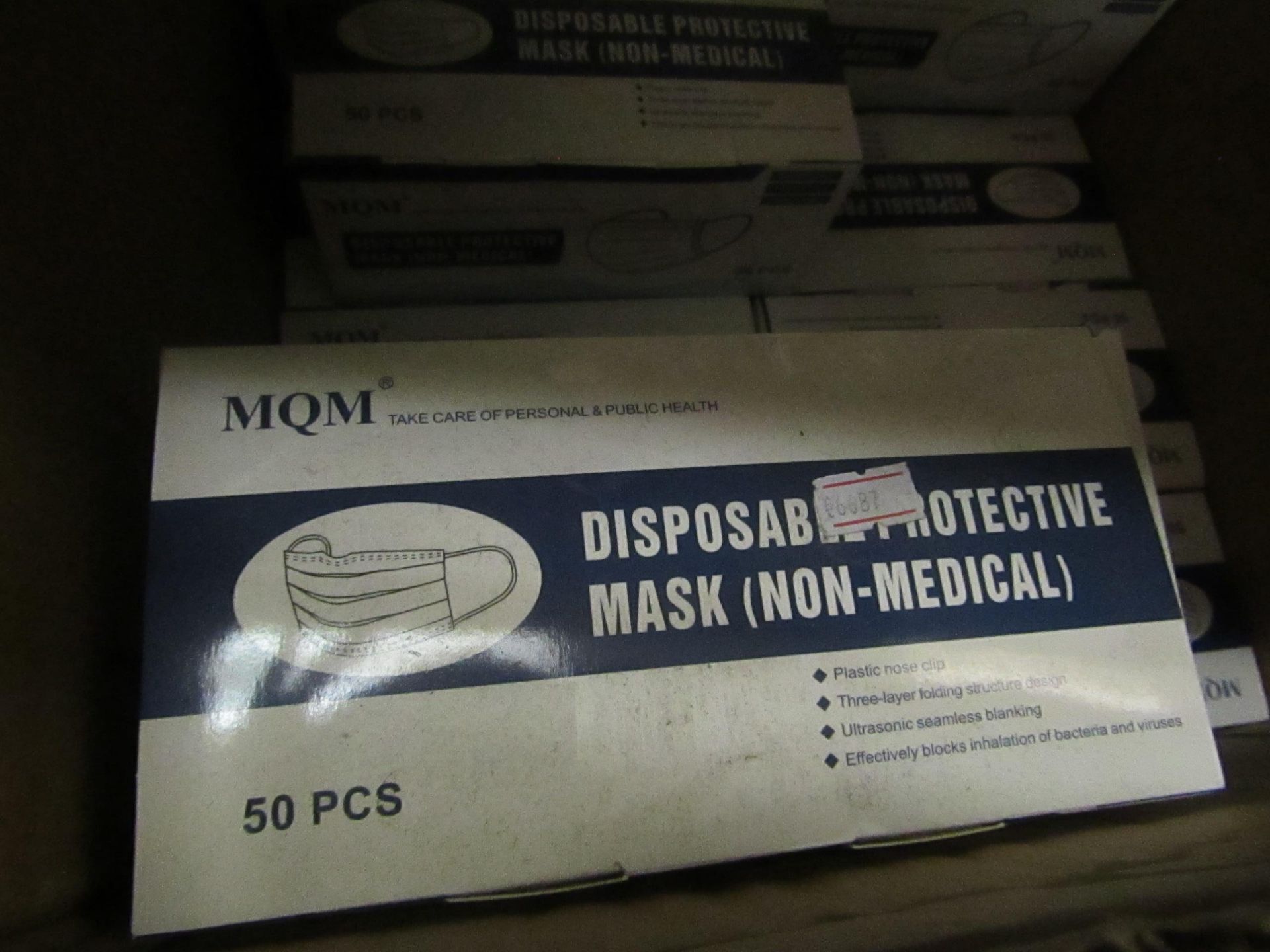 50 x MQM 3 Ply Non-medical Disposable Masks new &  packaged