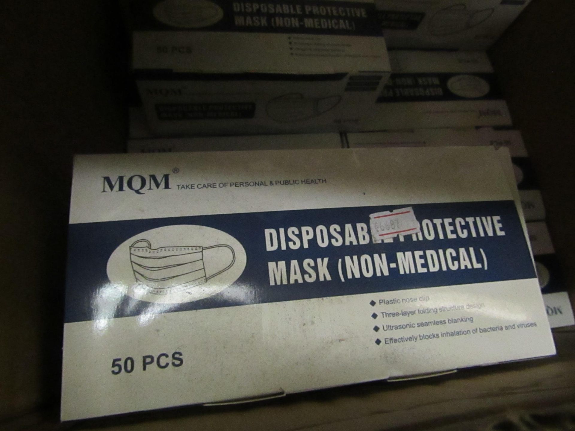 50 x MQM 3 Ply Non-medical Disposable Masks new &  packaged