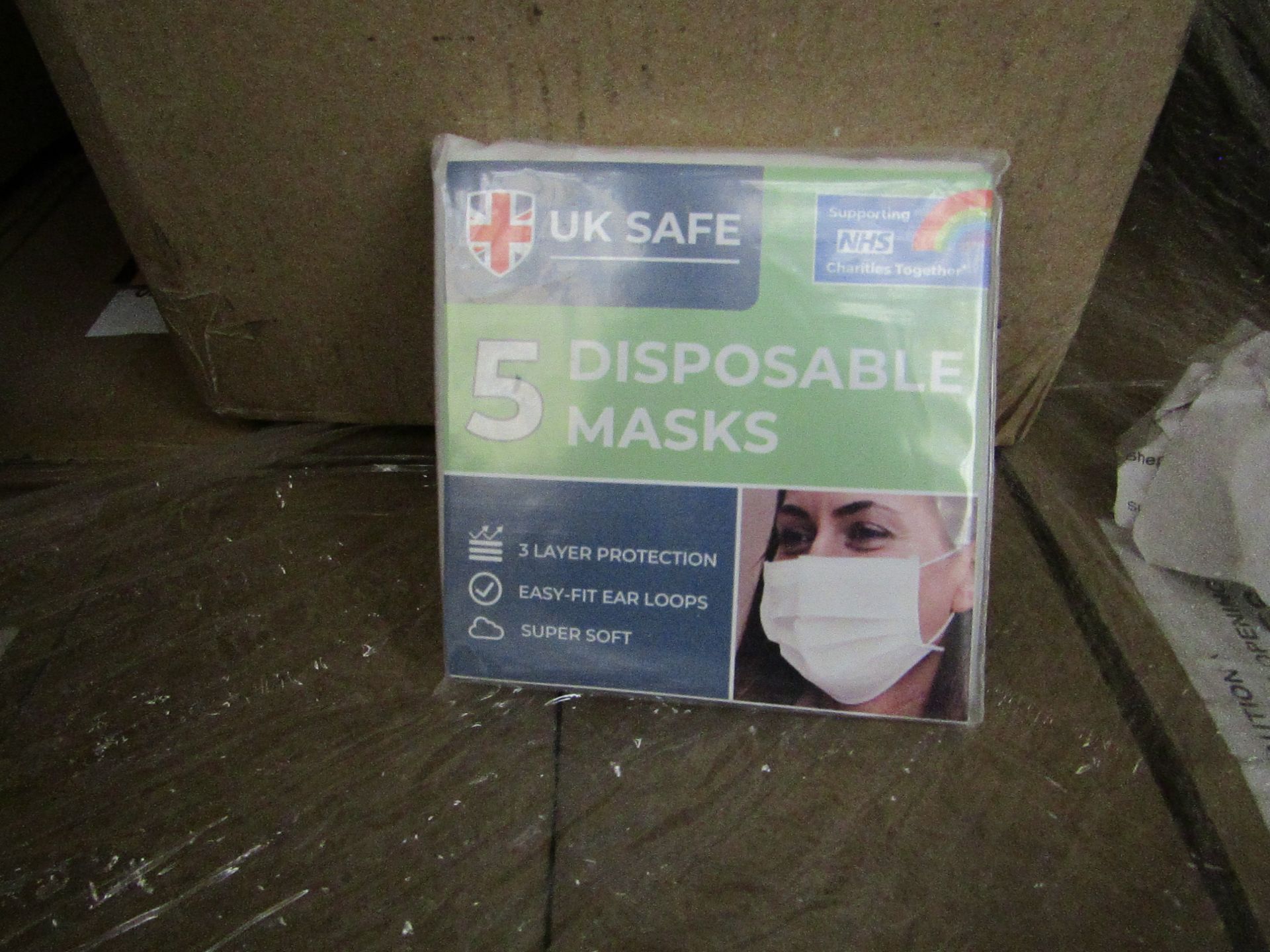 20x Packs of 5 per pack (100 in total) Uk Safe - 3 Layer Protection Soft Easy Fit Loops Disposable