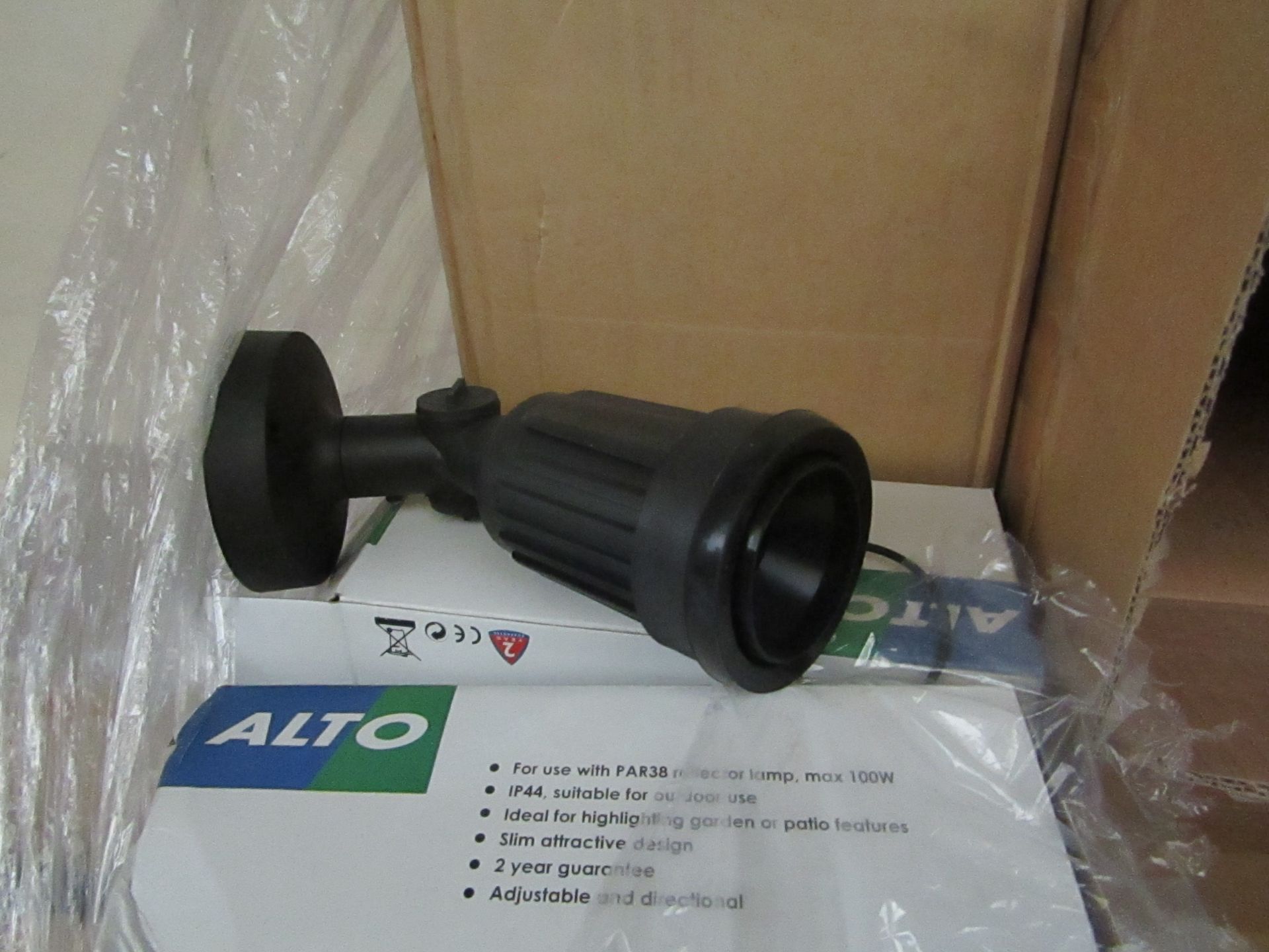 6x Alto - Outdoor IP44 Wall mounted Spot Light Suitable for Highlighting  Garden, Patio, etc