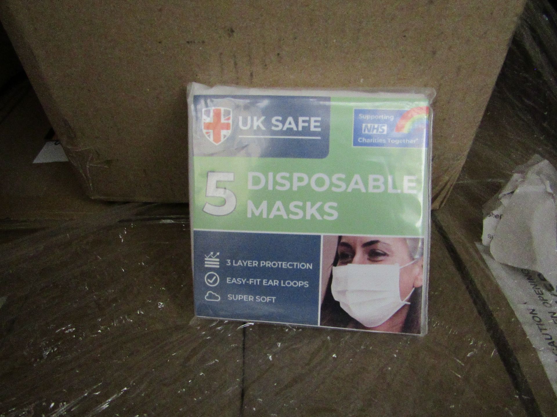 20x Packs of 5 per pack (100 in total) Uk Safe - 3 Layer Protection Soft Easy Fit Loops Disposable