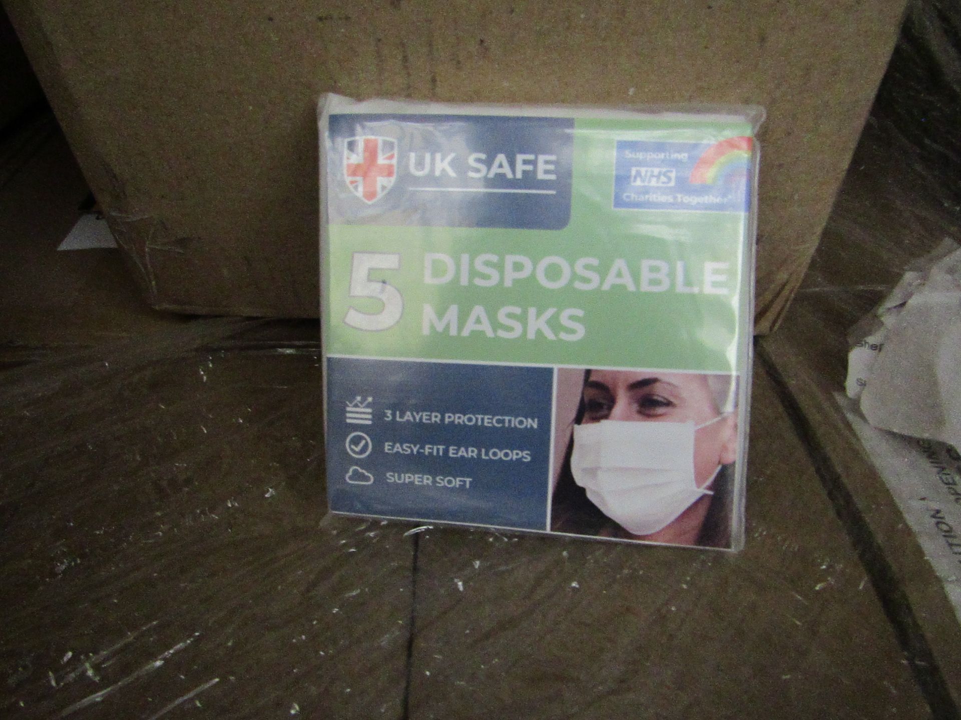 20x Packs of 5 per pack (100 in total) Uk Safe - 3 Layer Protection Soft Easy Fit Loops Disposable