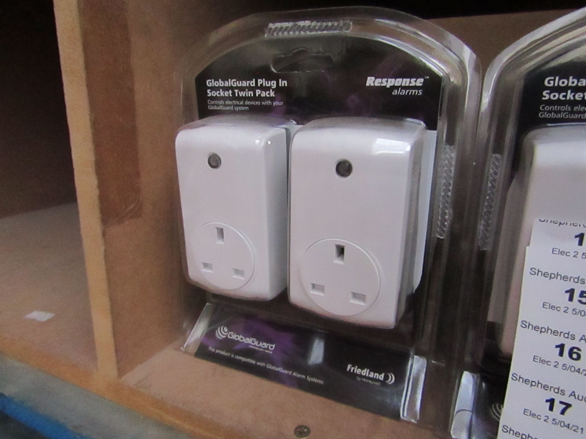 GlobalGuard Plug in Socket Twin Pack compatable with Global Alarm systems new & packaged