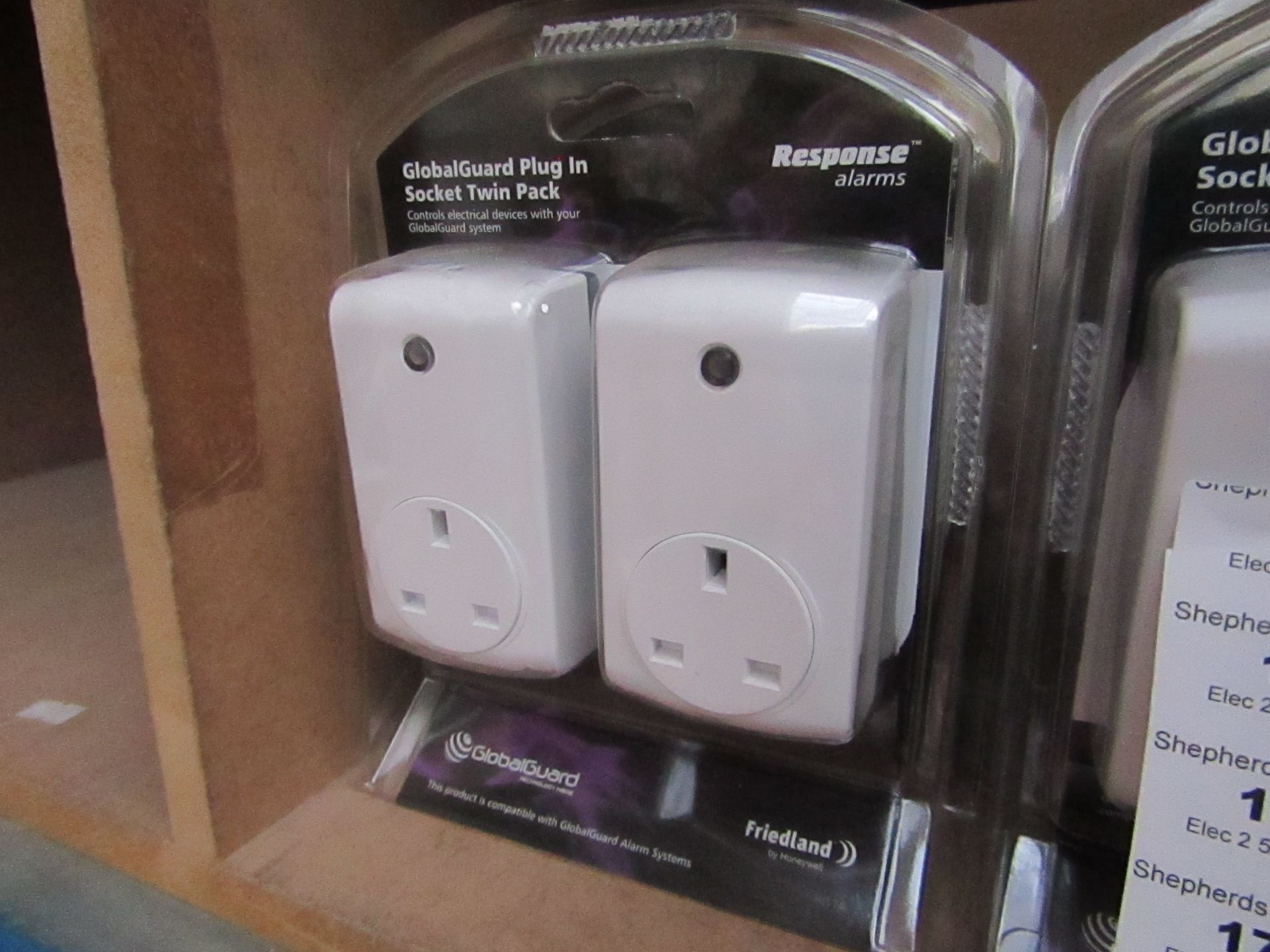 GlobalGuard Plug in Socket Twin Pack compatable with Global Alarm systems new & packaged