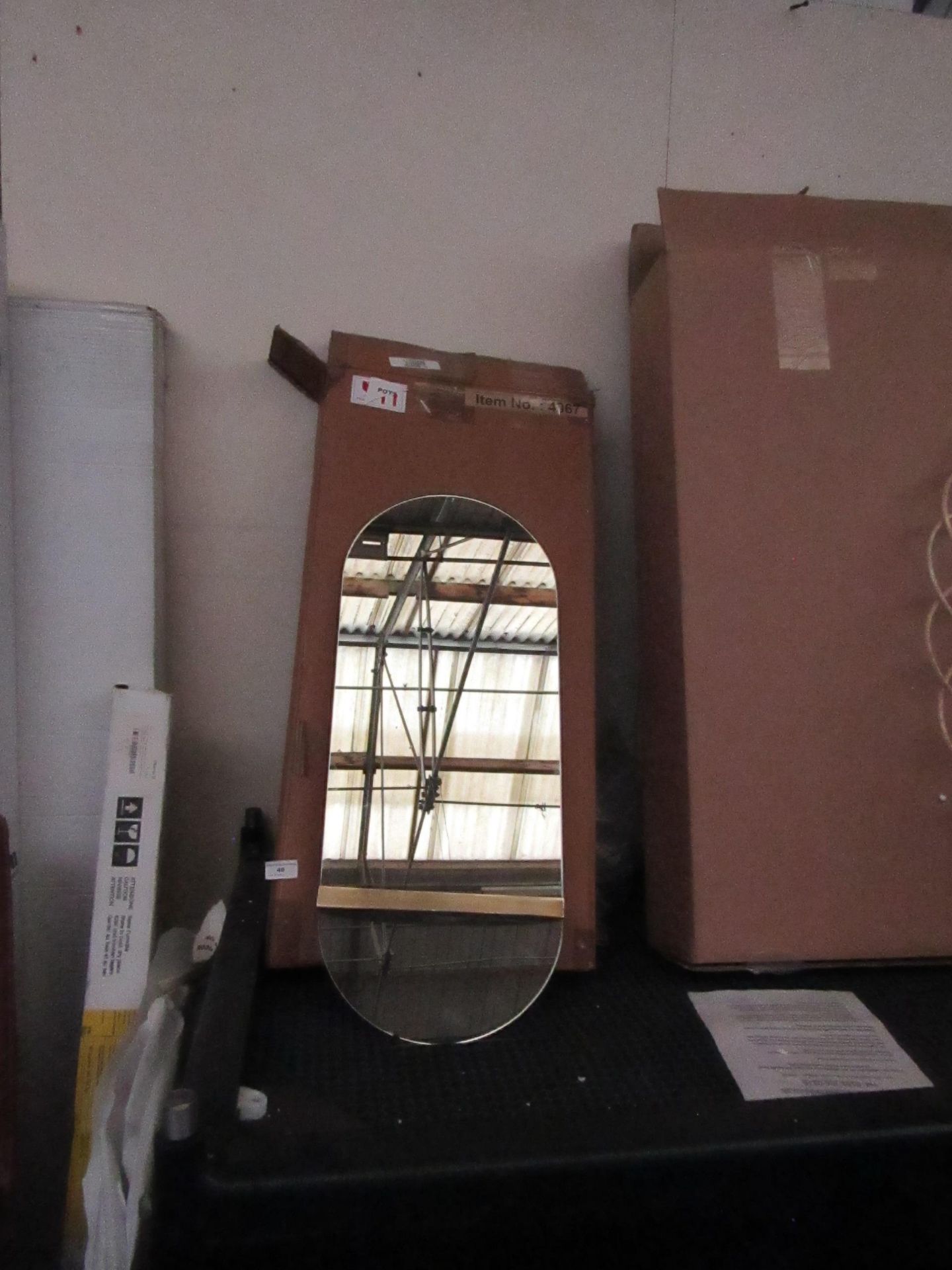 | 1x | COX & COX BRASS SHELF MIRROR OVAL | SMALL CHIP ON LEFT BOTTOM SIDE & BOXED | RRP £95 |