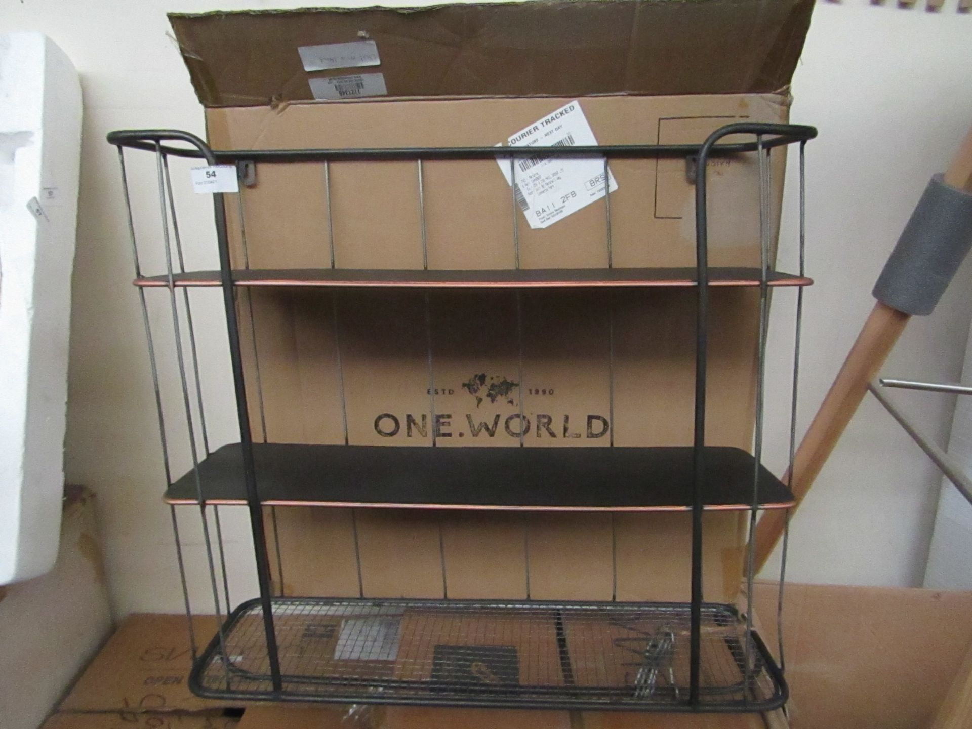 | 1X | COX & COX INDUSTRIAL SHELF WITH HOOKS - LARGE | LOOKS UNUSED & BOXED | RRP £85 |