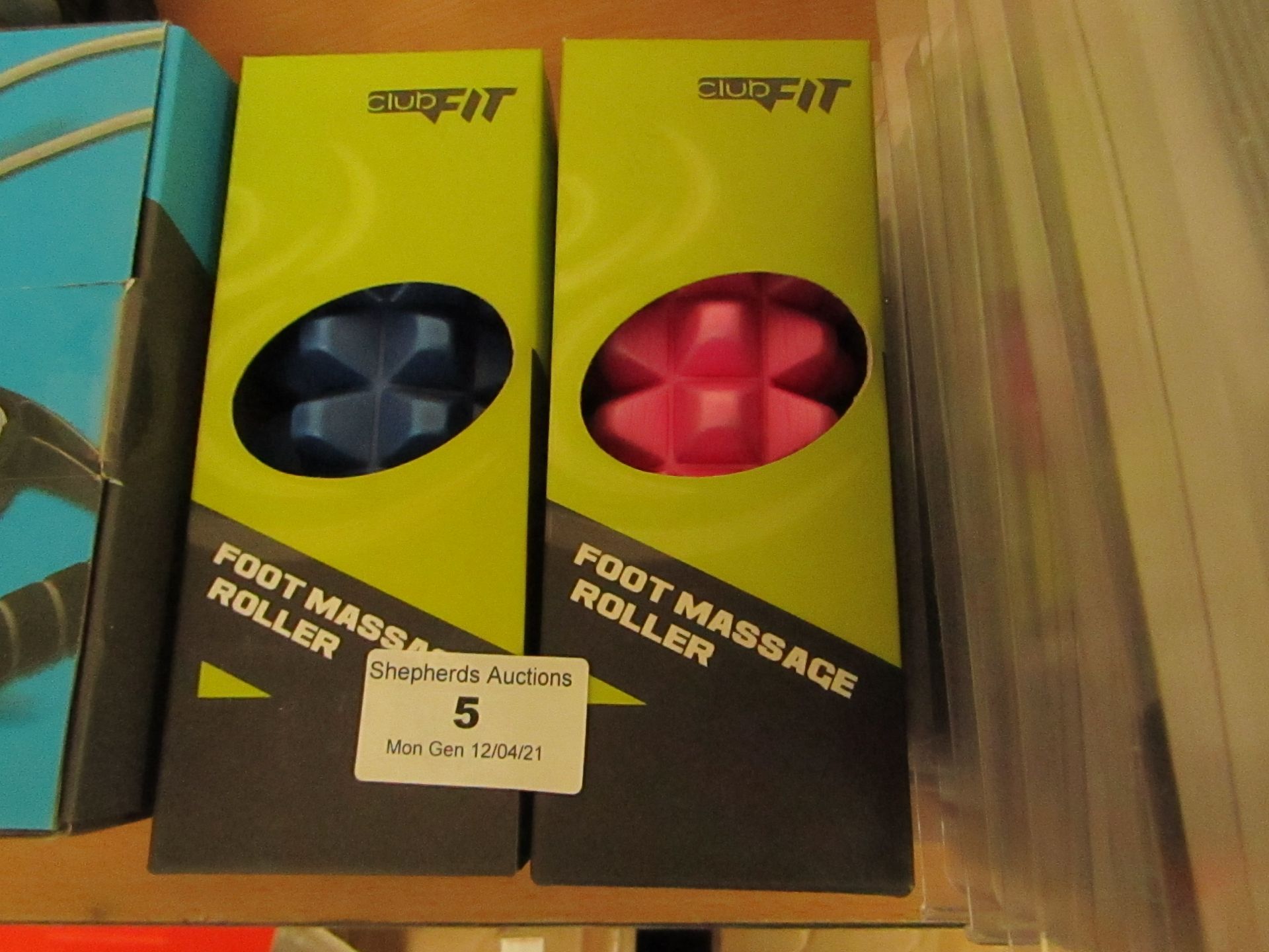 2x ClubFit - Foot Massage Roller ( 1x Pink - 1x Blue) - New & Boxed.