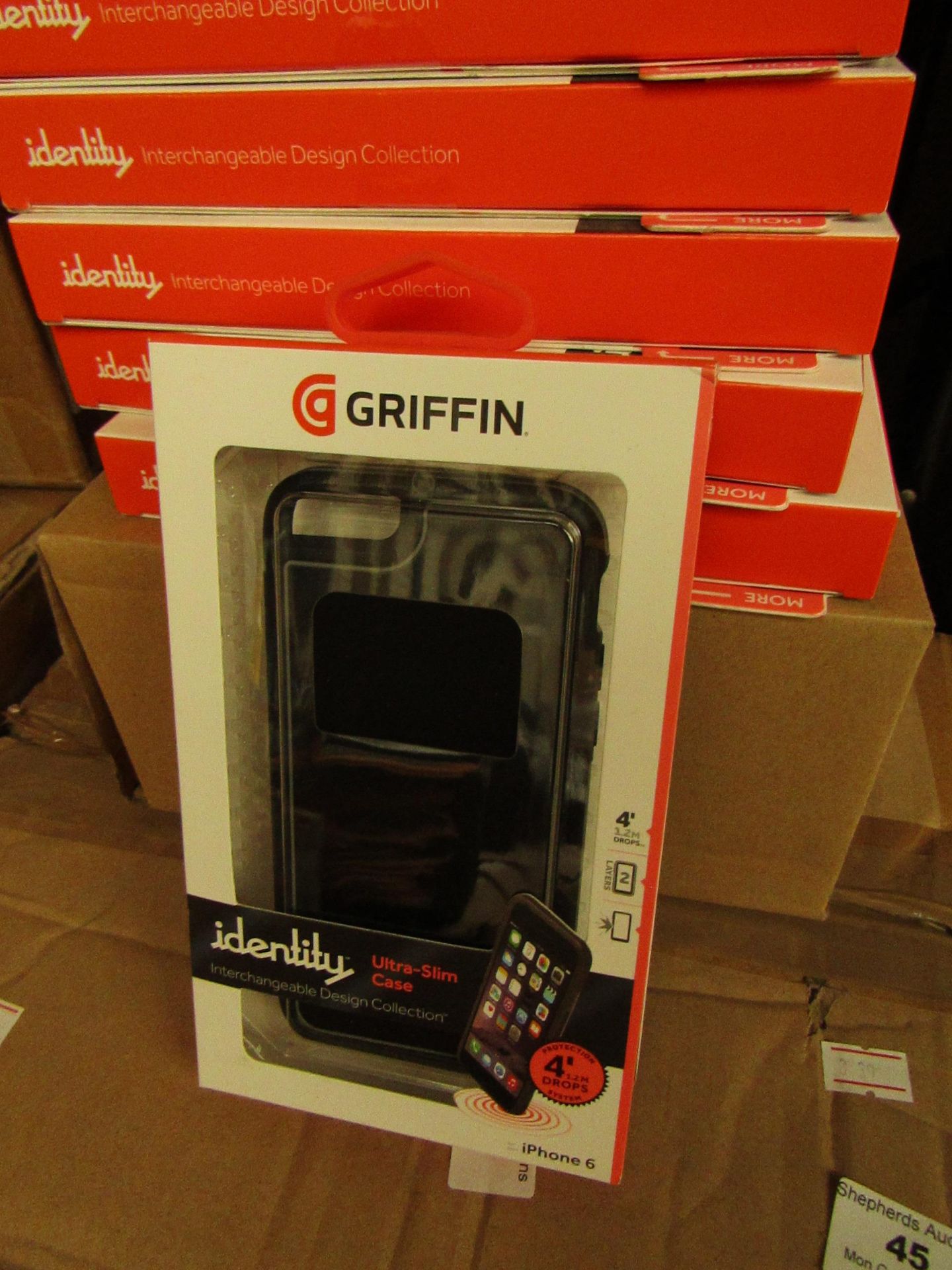 12x Boxes Containing 4x Griffin - Identity Ultra Slim Black Iphone 6 Mobile Phone Cases - New &