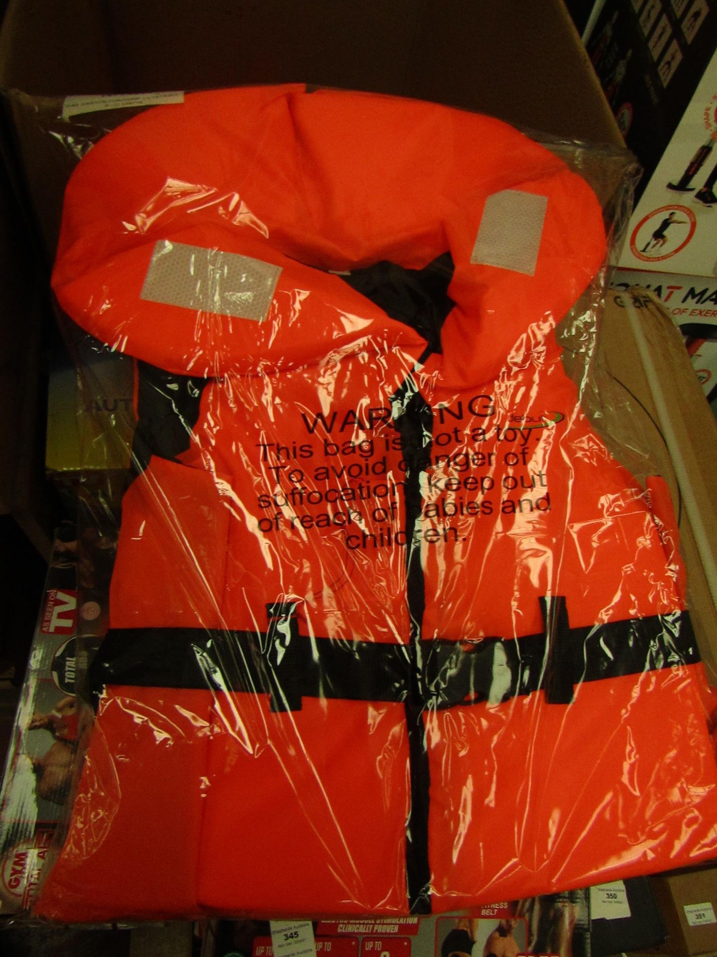 Debut - Buoyancy Aid Life Jacket Hi-Visibility Orange - Size Adult - Unused & Packaged.