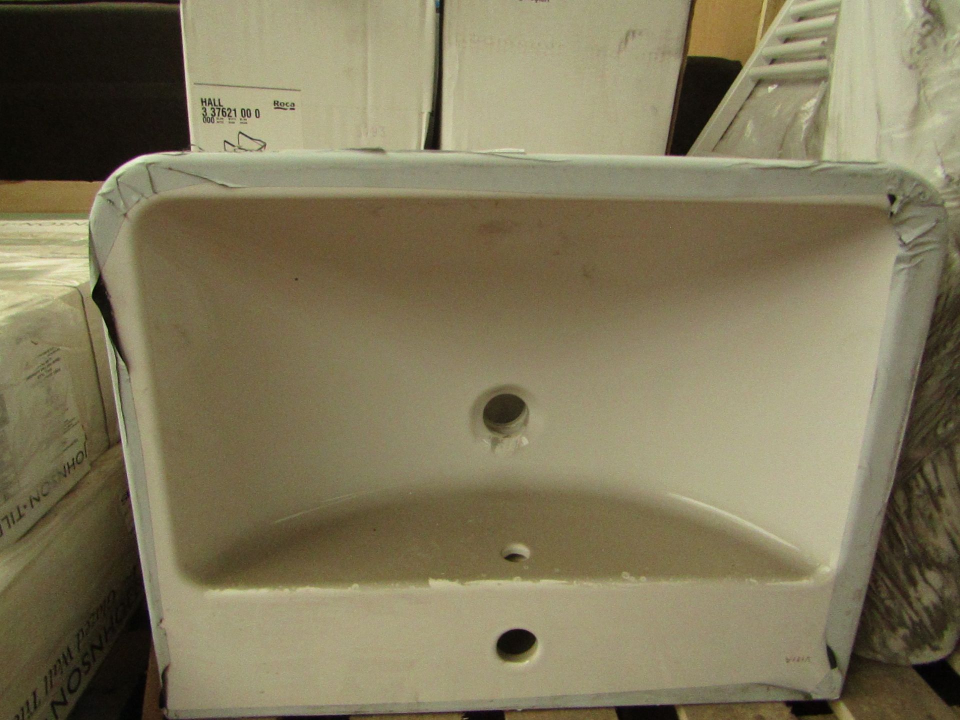 Vitra 1TH basin with universal full pedestal, new.