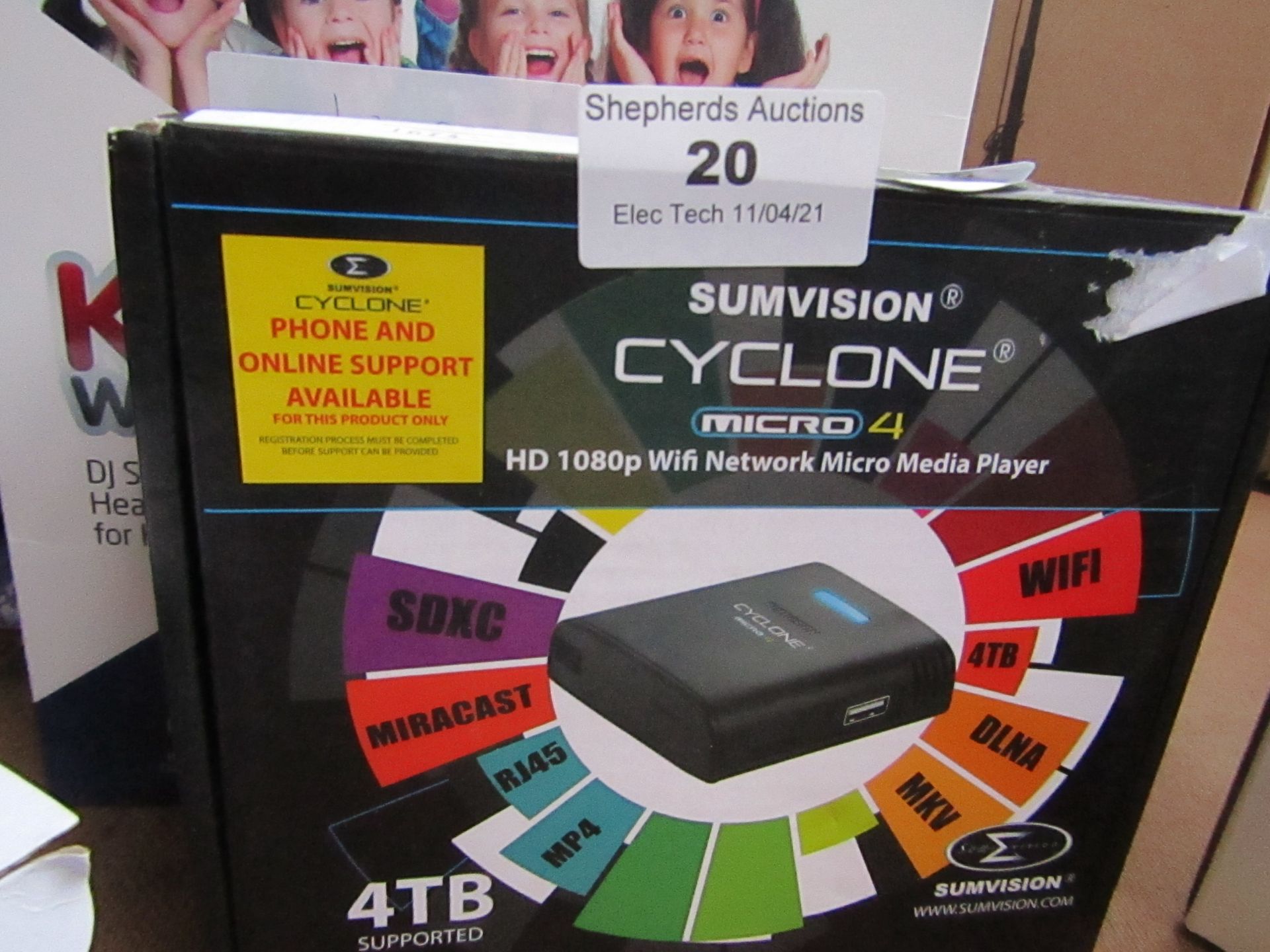 SumVision Cyclone Micro 4 HD 1080P Wifi Network Micro Media Player Unchecked & Boxed