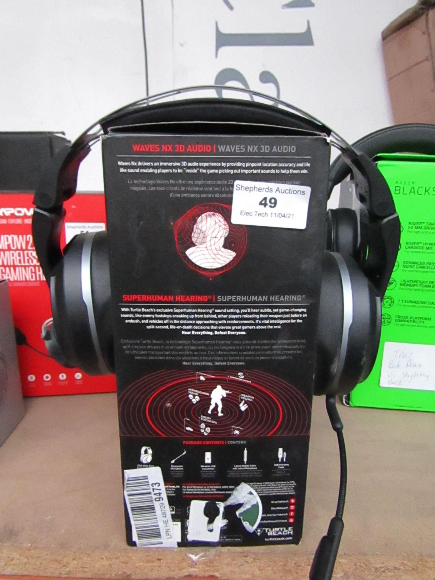 Turtle Beach PC Gaming headphones, unchecked due to no charge and boxed.