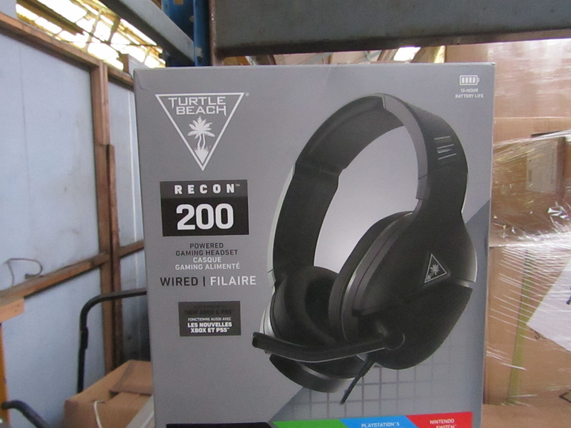 Turtle Beach Recon 200 headphones, unchecked and boxed.