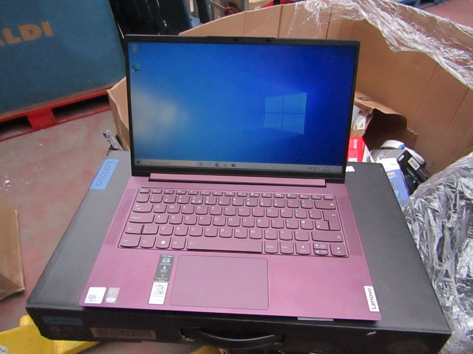 LENOVO Yoga Slim 7 14" Laptop - Intel® Core™ i5, 256GB SSD, tested working and boxed with charger.