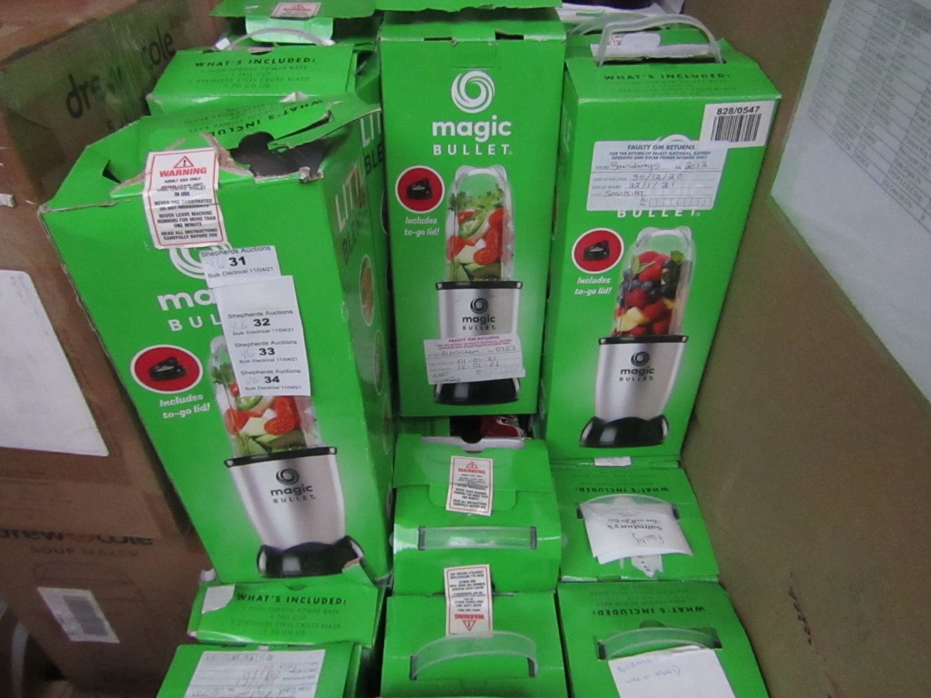 | 6X | THE MAGIC BULLET BLENDER | UNCHECKED AND BOXED | NO ONLINE RESALE | SKU C5060191467360 |