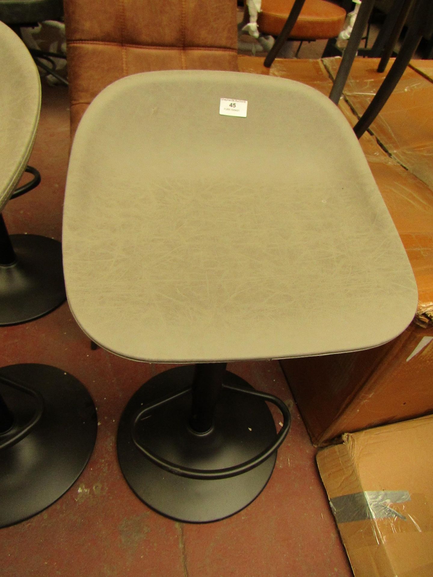 | 1X | COX & COX FAUX LEATHER COUNTER STOOL - GREY | UNCHECKED & LOOKS UNUSED (NO GURANTEE) | RRP £