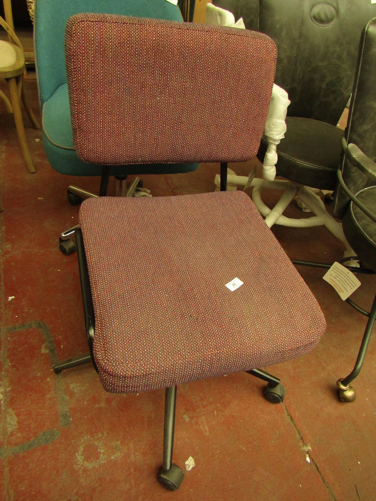 | 1x | MADE.COM KNOX OFFICE CHAIR, ROSA WEAVE | MISSING A CASTOR & NO PACKAGING | RRP £129 |