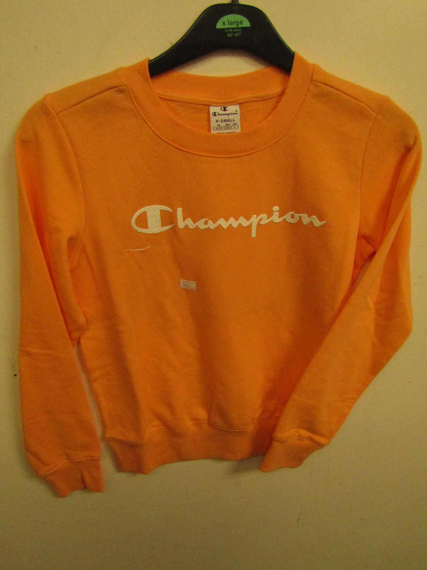 1 x Champion Ladies Orange Sweat Jumper size XS new with tags