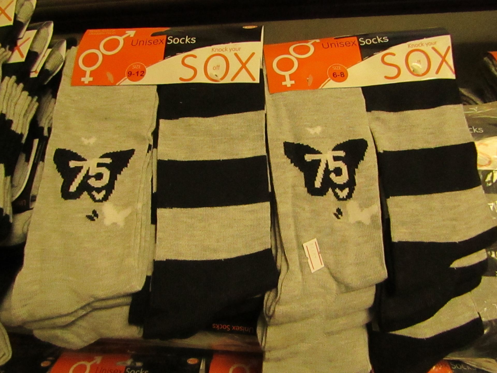 48 Pairs of Unisex Adult Socks Sizes 6-8 & 9-12 New & Packaged