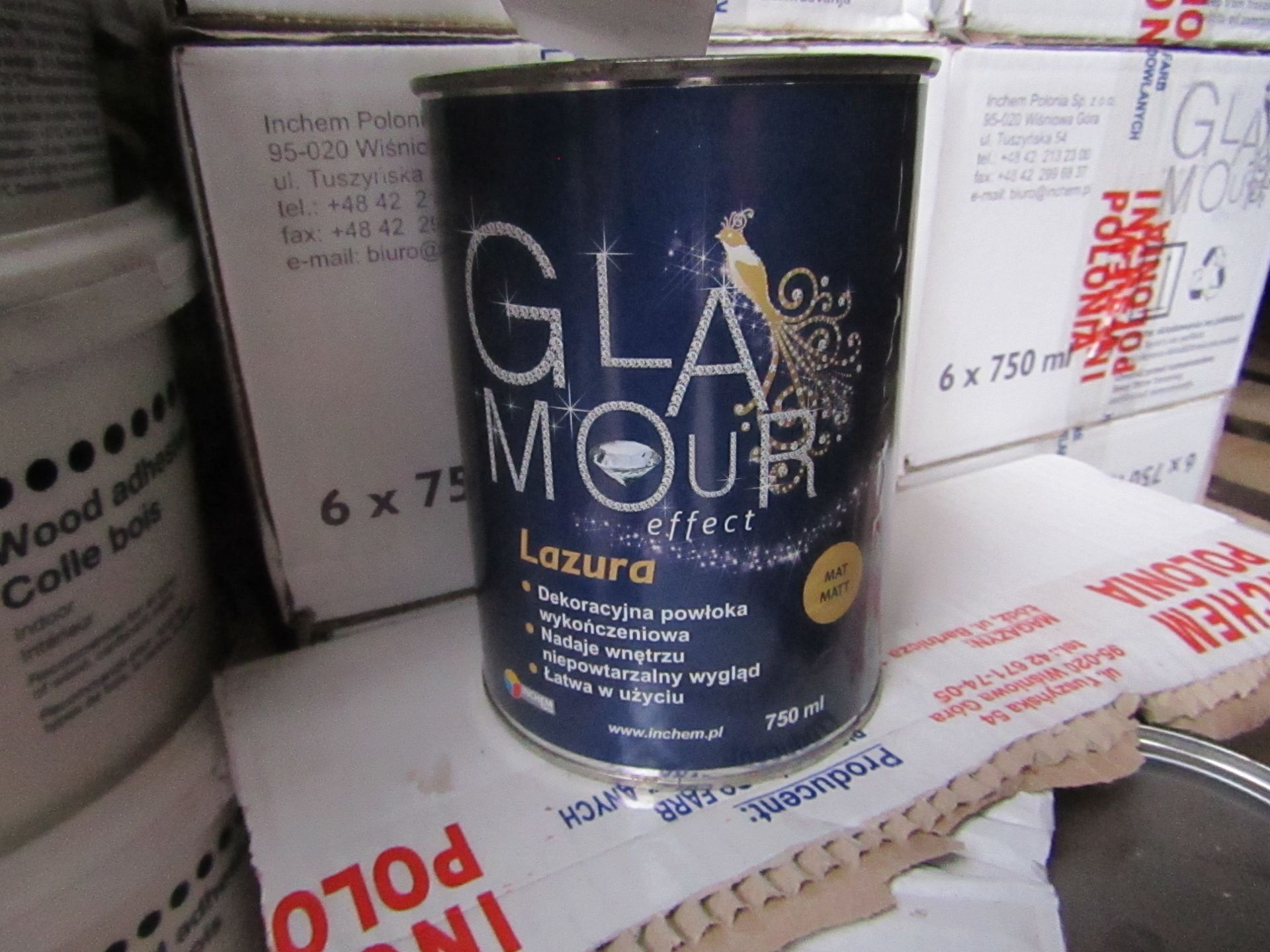 6x Glamour Effect - Matt clear varnish - 750ml Tins - New & Boxed.