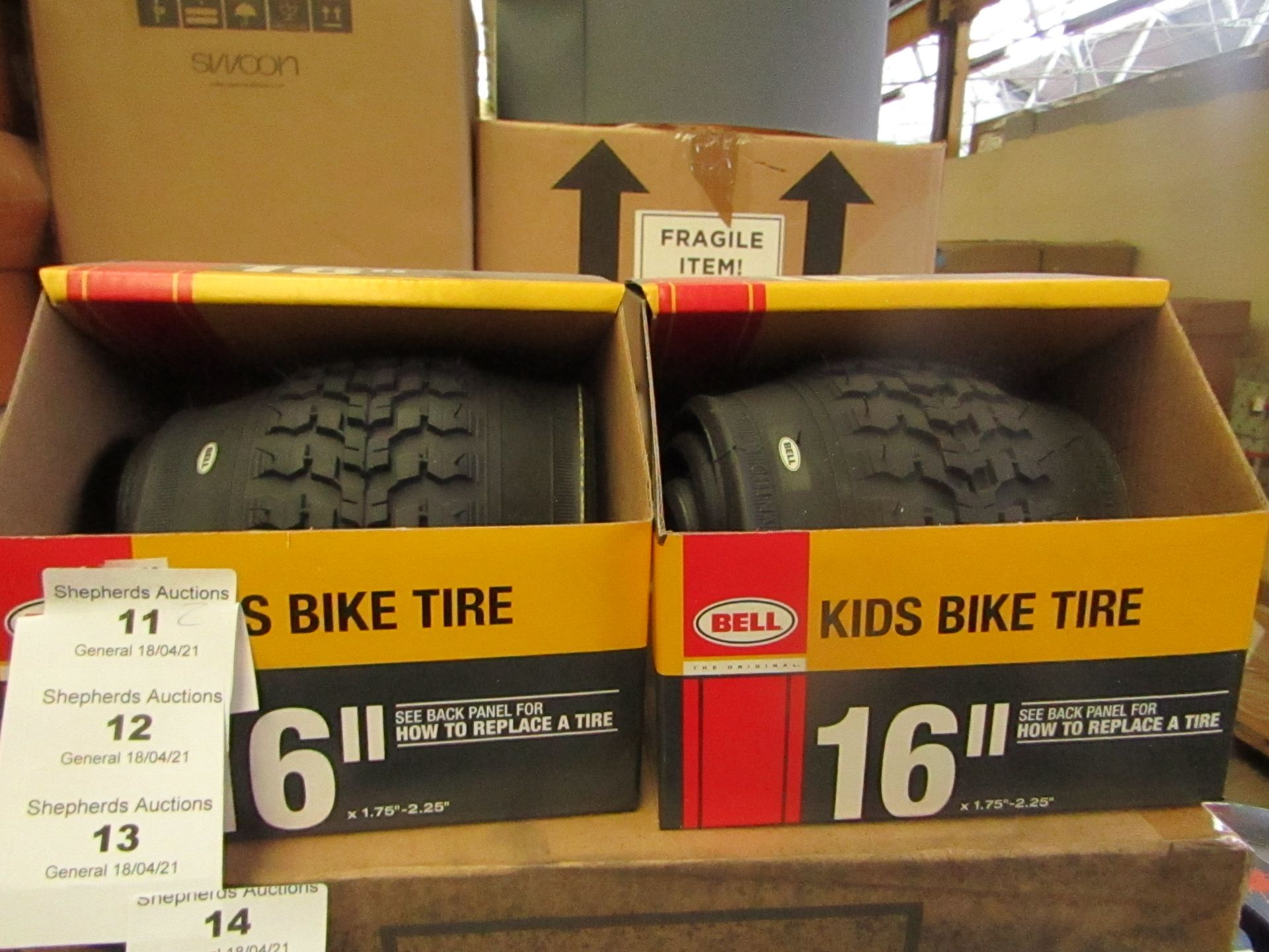 2x Bell - 16" Replacement Tyre (Suitable for Children's Bike's) - Unused & Boxed.