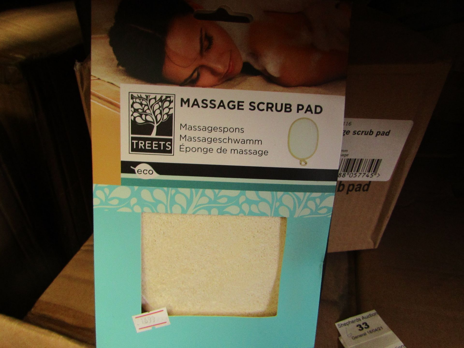 6x Massage scrub pads, new and boxed.