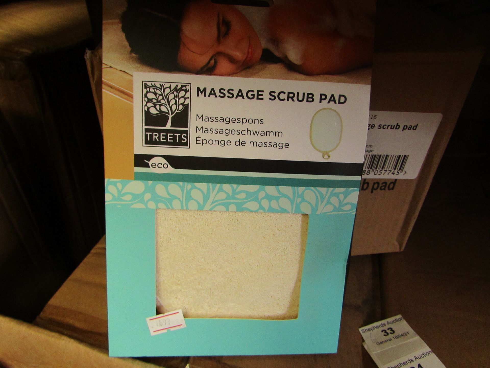 6x Massage scrub pads, new and boxed.