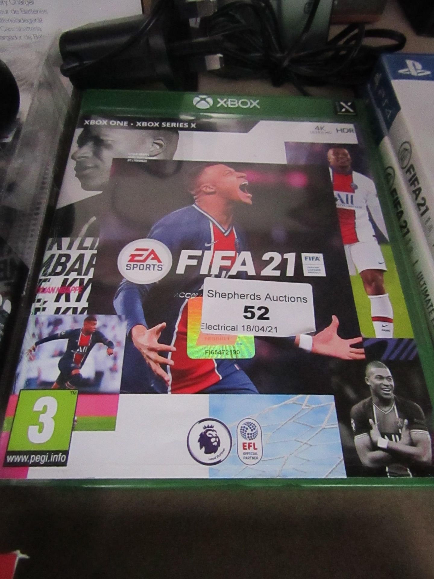 XBOX FIFA 21, untested but appears to have some scratches on the disk.