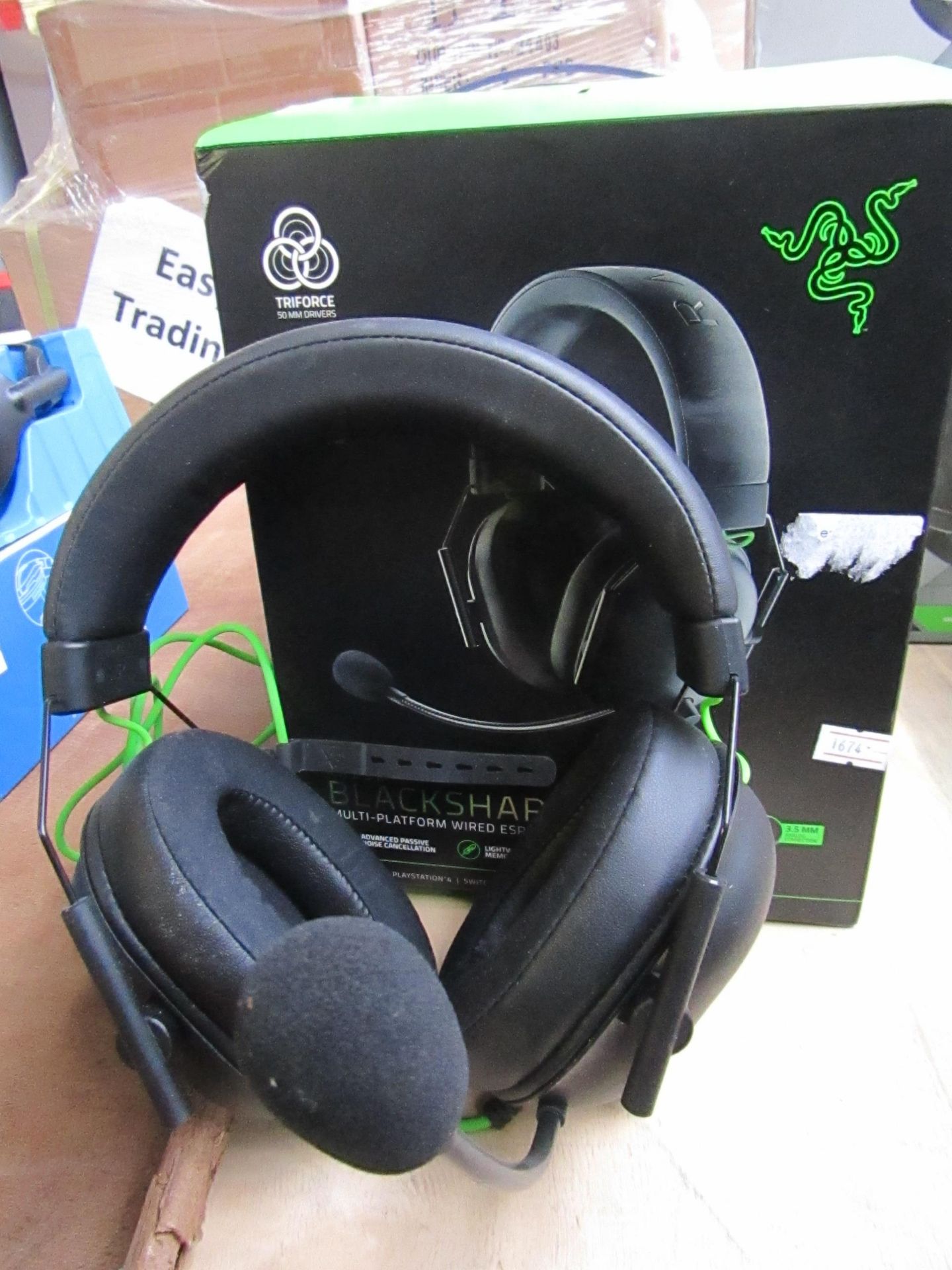 Razer gaming headphones, tested working for sound only and boxed.