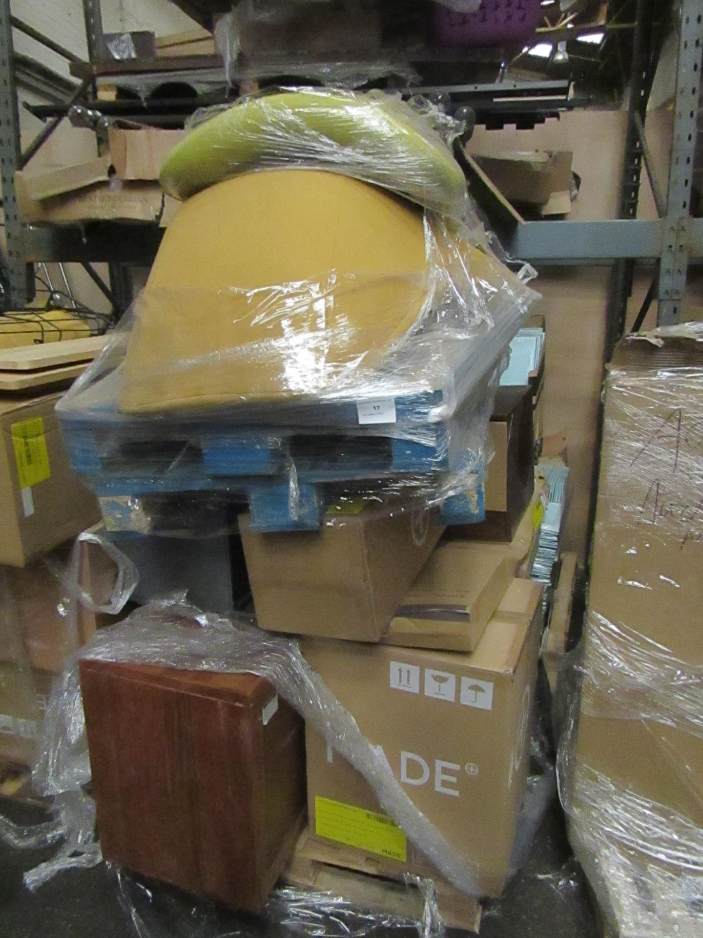 | 1X | PALLET OF FAULTY / MISSING PARTS / DAMAGED CUSTOMER RETURNS MADE.COM STOCK UNMANIFESTED |