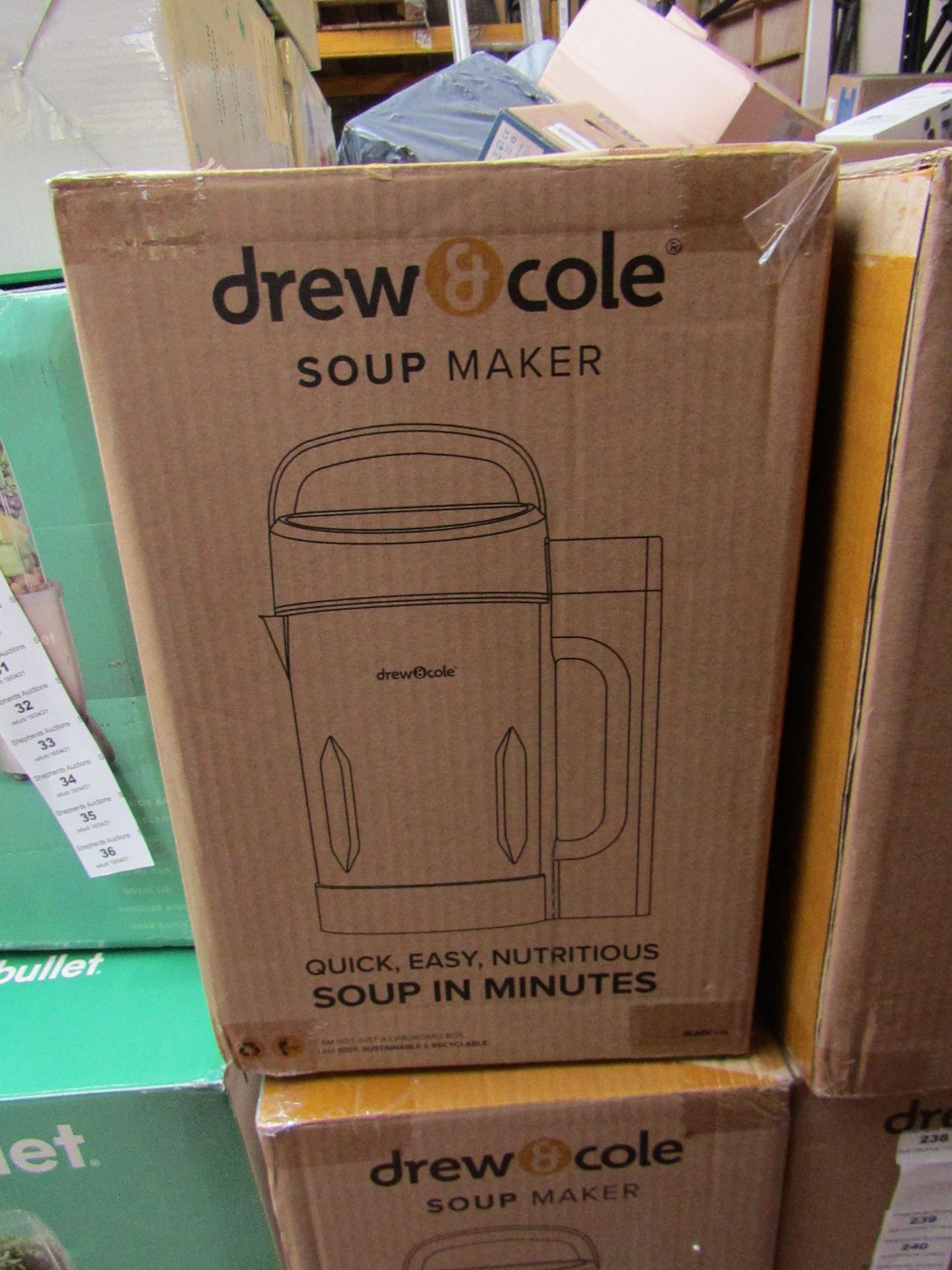 | 1X | DREW AND COLE SOUP MAKER | REFURBISHED AND BOXED | NO ONLINE RESALE ALLOWED | SKU - | RRP £