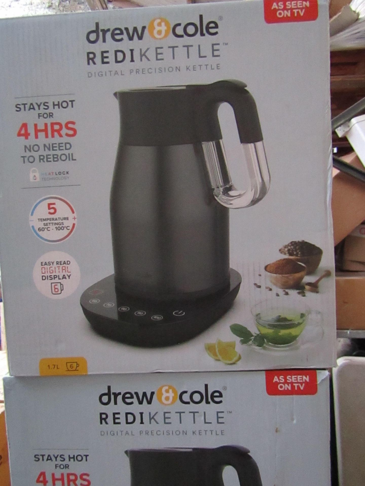 | 1X | 1.7LTR REDI KETTLE IN CHARCOAL | REFURBISHED AND BOXED | NO ONLINE RESALE ALLOWED | SKU - |