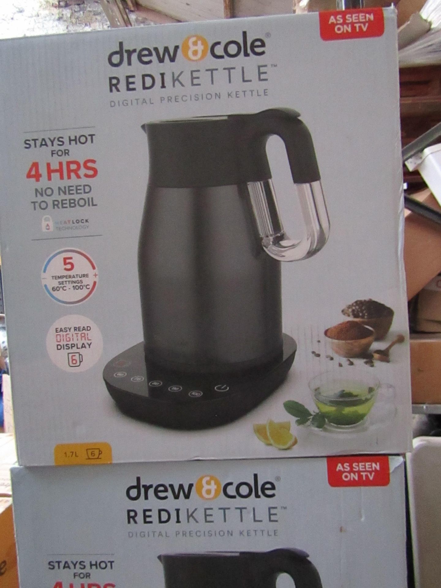 | 1X | 1.7LTR REDI KETTLE IN CHARCOAL | REFURBISHED AND BOXED | NO ONLINE RESALE ALLOWED | SKU - |